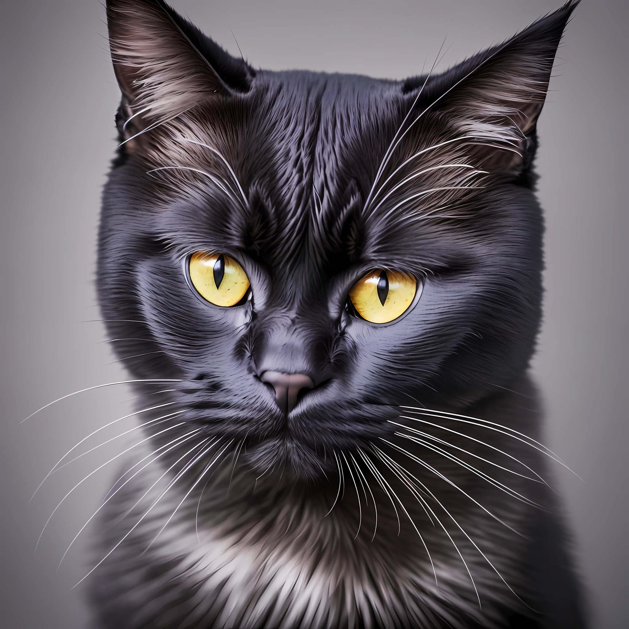 8k, RAW Photo, Best Quality, Master: 1.2), (Realistic, Photorealistic Photo: 1.37, Dark Style, Cool, Pure Black Cat --auto --s2