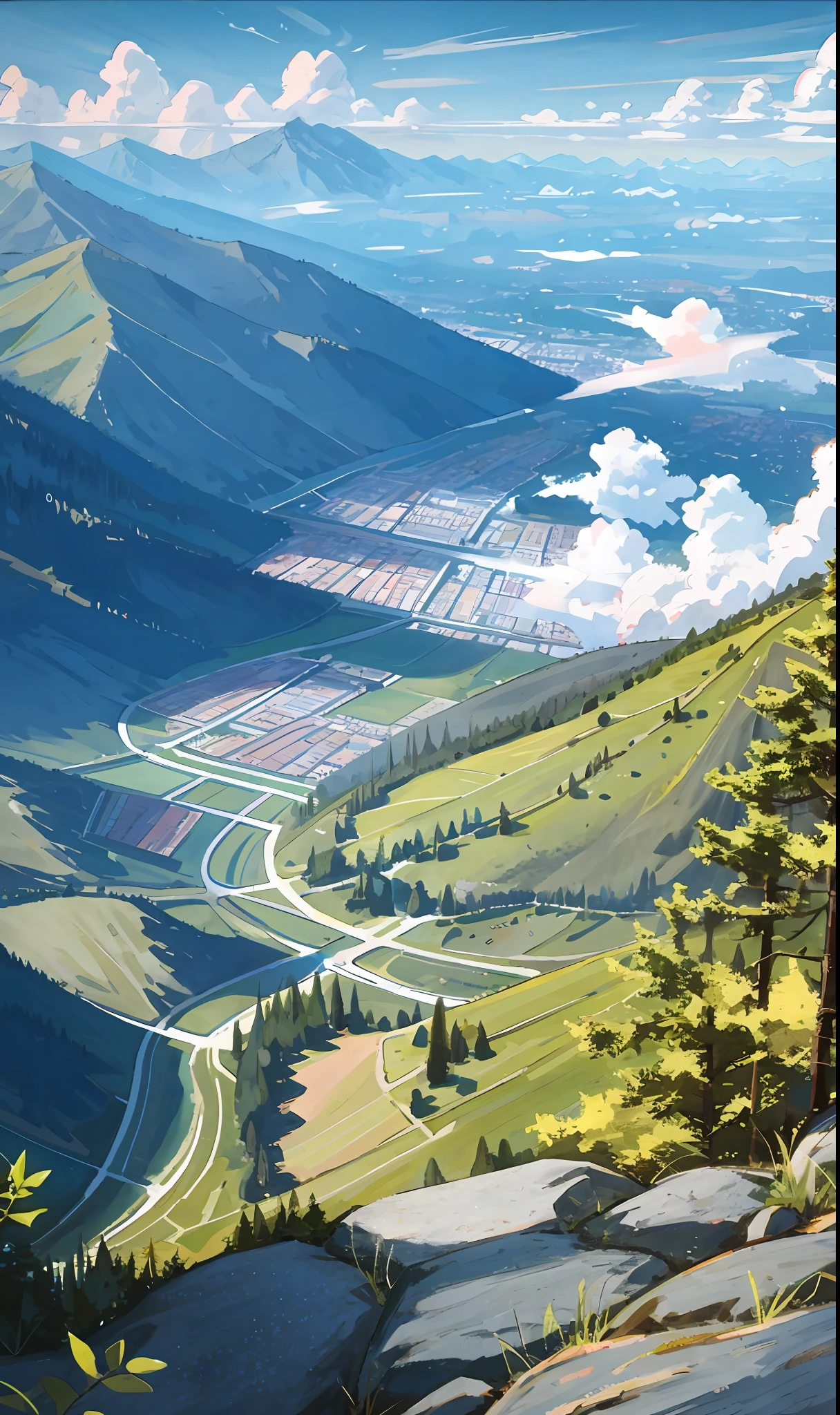 The rivers between the mountains and forests flow gently, and the detailed background rendering of the scenery is a masterpiece. Under the extreme picture quality, the sun gathers into a large aperture during the day, and the clouds are leisurely, looking up at the sky.