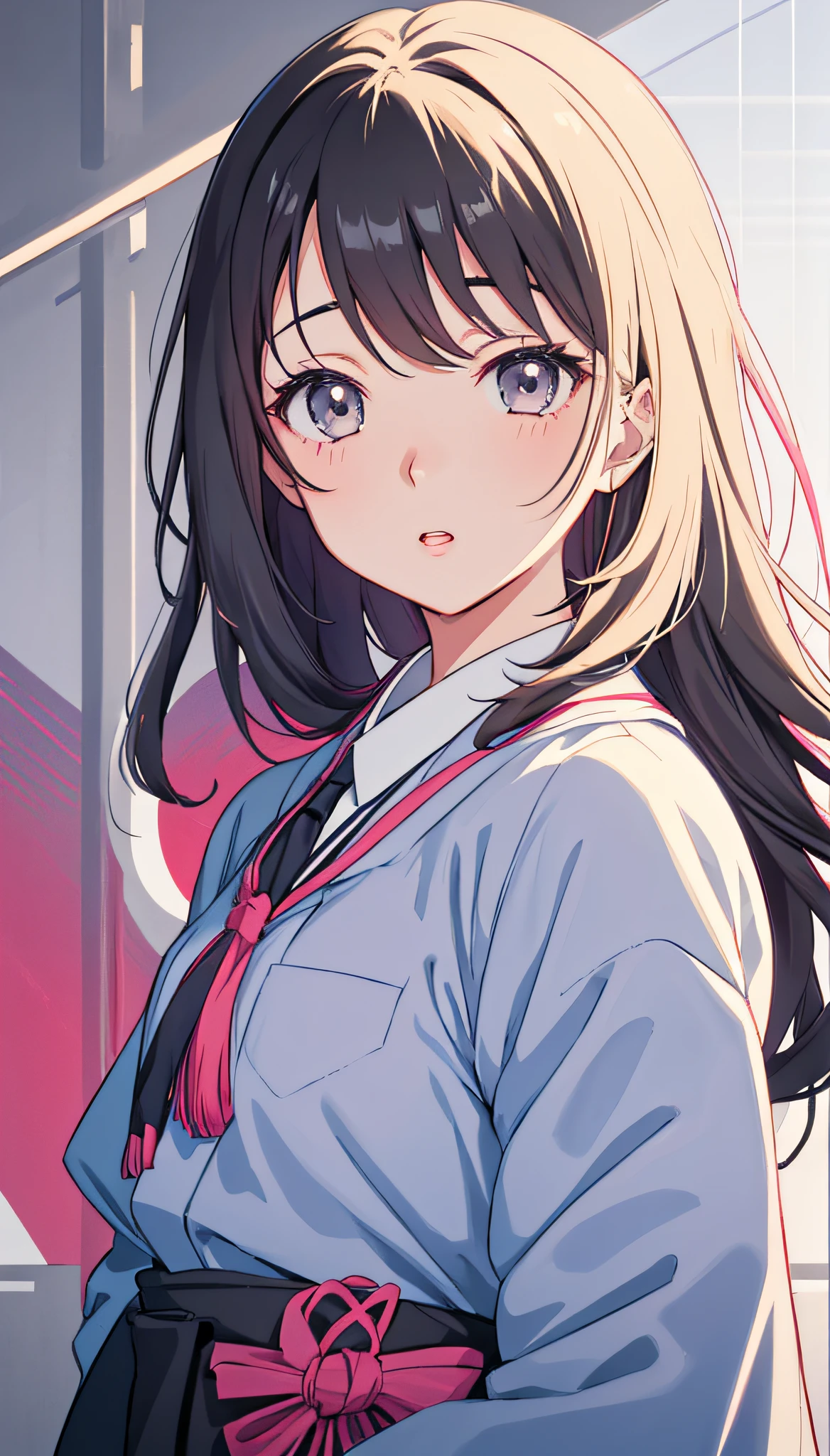 Cute adult office lady, black hair, Japan person, wearing suit, in soft color palette style
Aurora Punk, her anime illustration
Face, animated GIF, hand drawn
Animation, attractive sketches, smooth and
Glossy, hazy romanticism, super flat style, white
Background - AR 1:1 - Rainbow 5 - Expressive in style - S 50
