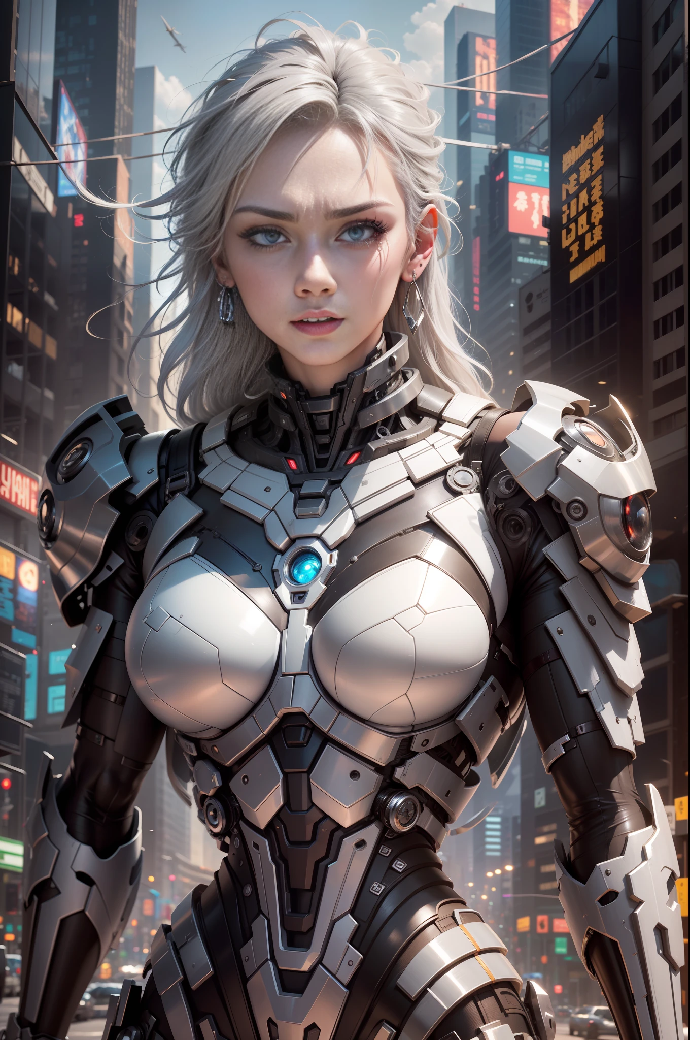 Retina,Masterpiece,Anatomically correct,Textured Skin,Super Detail,High resolution,Best quality,Award,High quality,8K,surrealism,Contrast,Film Lighting,Ray Tracing,Vanishing Point,Panorama,bokeh,Retina,Masterpiece,Anatomically correct,Textured Skin,Super Detail,High resolution,Award,High quality,8K,Retina,Masterpiece,Anatomically correct,Textured Skin,Best quality,Award,High quality,8K,Silver Hair,shiny hair,Crying with eyes open,Crescent Earrings,,(full body:1.2),Super Cyberpunk City,artificial man,