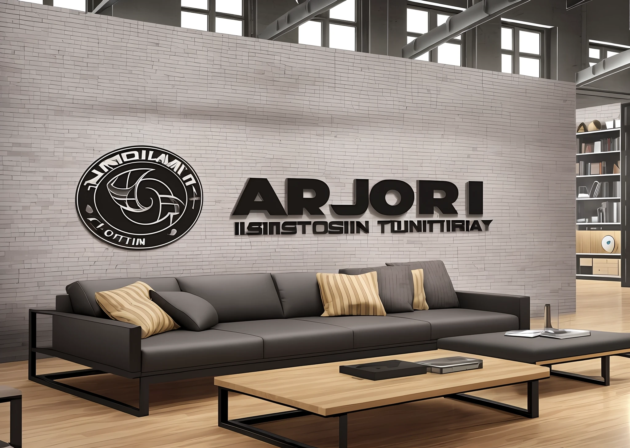 (DETAILED DESCRIPTION) (best image) (LARGE RMI LETTERS) create a baner in the background an idustrial furniture in a room and industrial --auto --s2