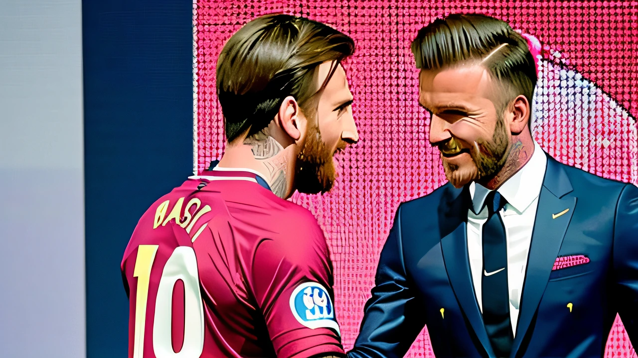 Messi greeting David Beckham wearing Inter Miami uniform --auto --s2