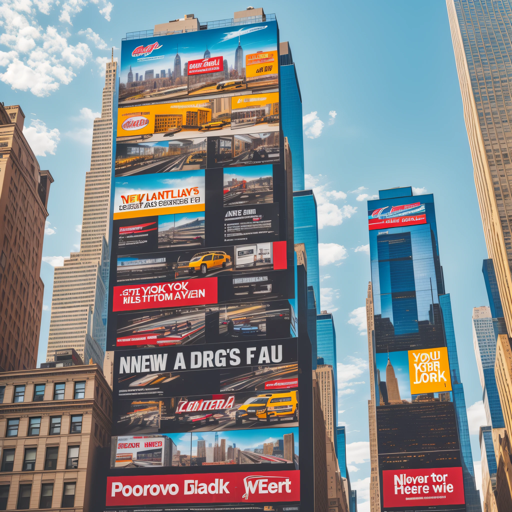 Advertising signs on New York buildings