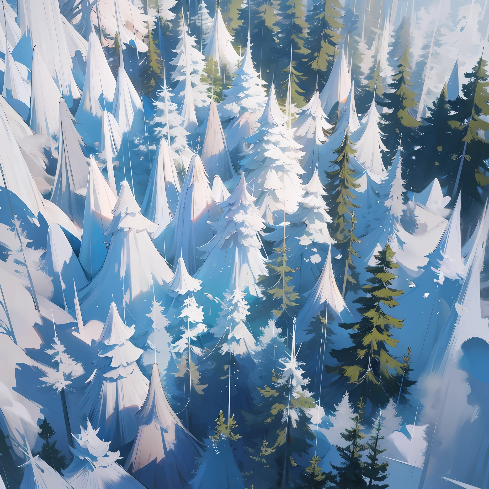 Forest made of marble seen from above all white with more branches than leaves --auto --s2