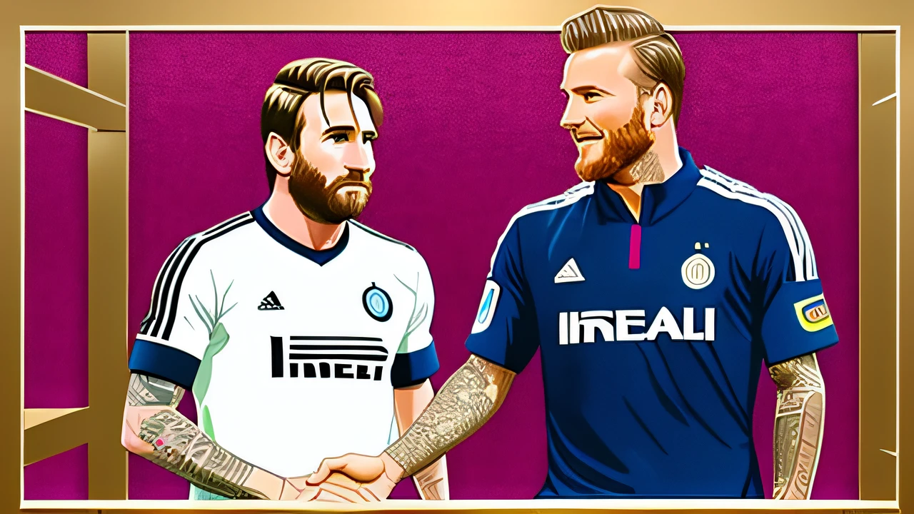 Messi greeting David Beckham wearing Inter Miami uniform --auto --s2