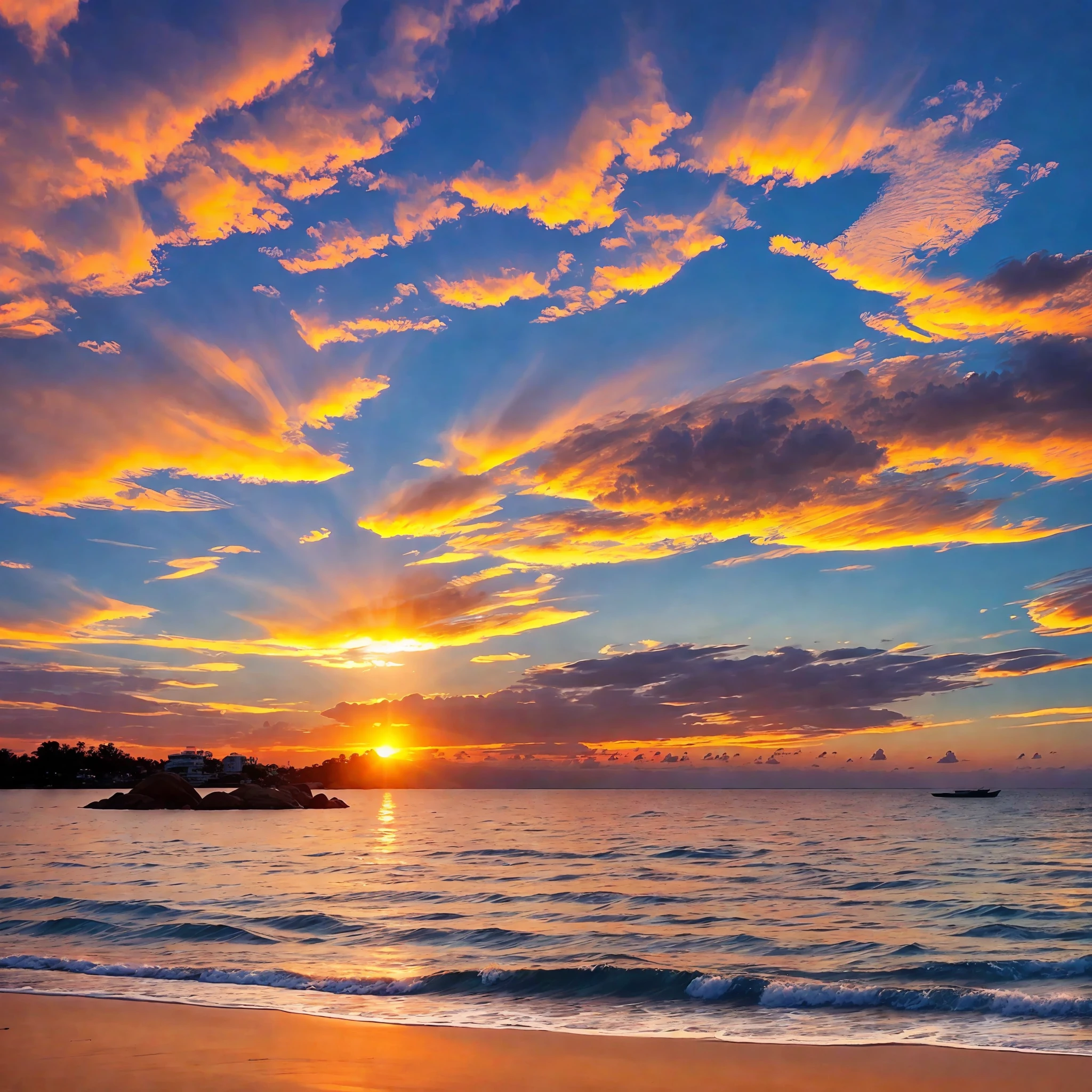 Create a beautiful more beautiful photo of the sunset --auto --s2
