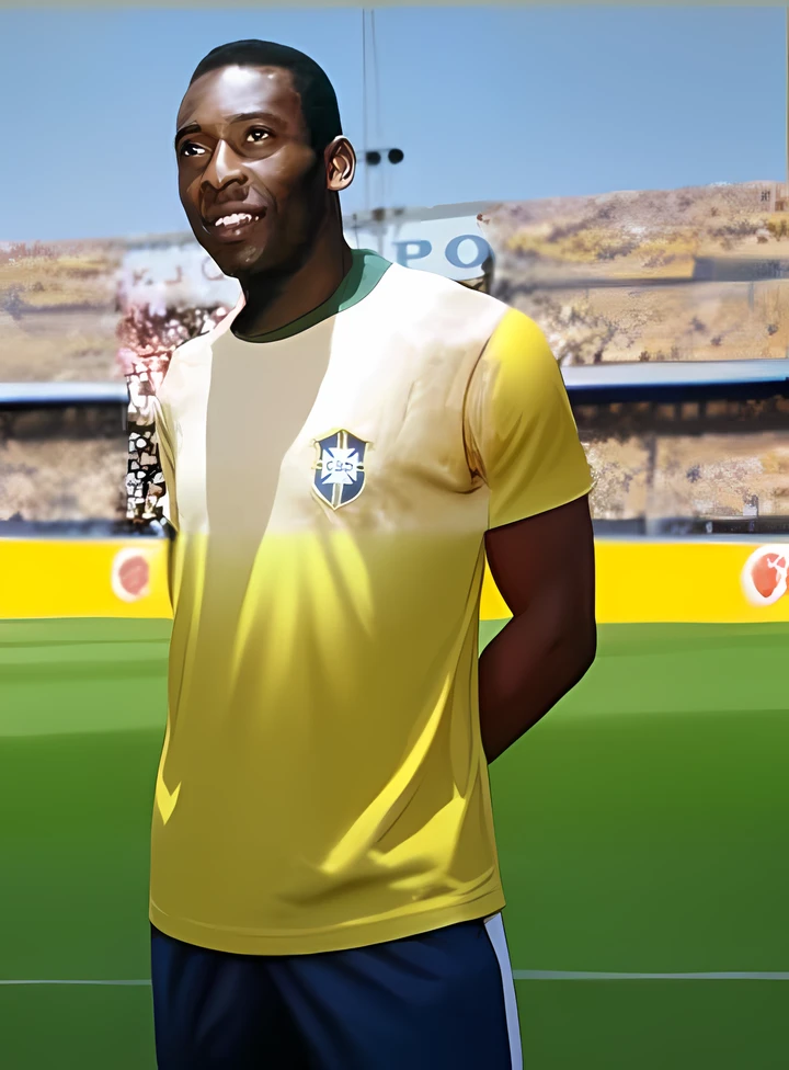 arafed soccer player in a yellow shirt standing in front of a crowd, portrait of pele, 🌻🎹🎼, inspired by Candido Bido, alphonse muca, the best ever, icaro carvalho, by Herbert MacNair, by Victor Meirelles, ivan seal, ástor alexander, edon guraziu, by Fernando Gerassi