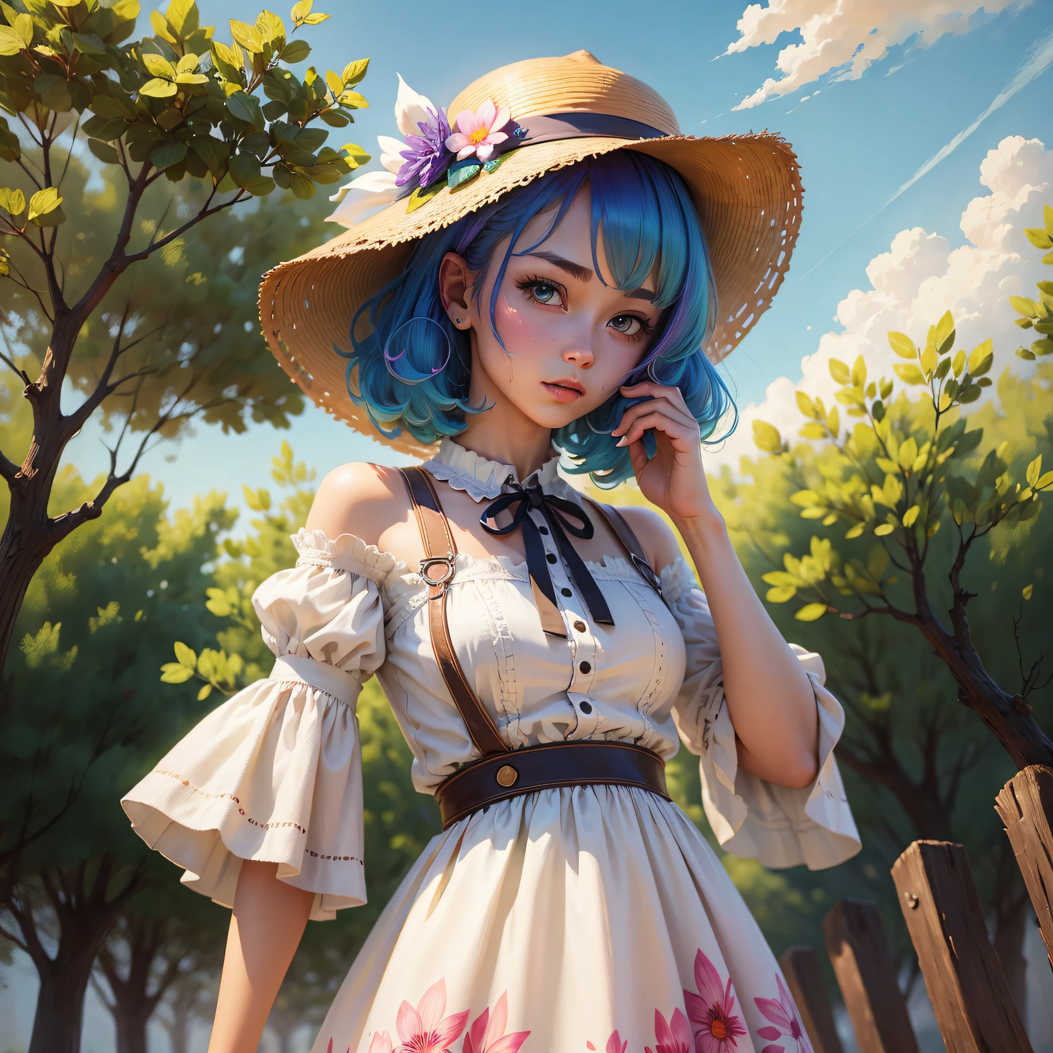 Masterpiece, Superb Style, Spring Dress, Colored Hair, Outdoor, Upper Body, Women's Conan --auto --s2