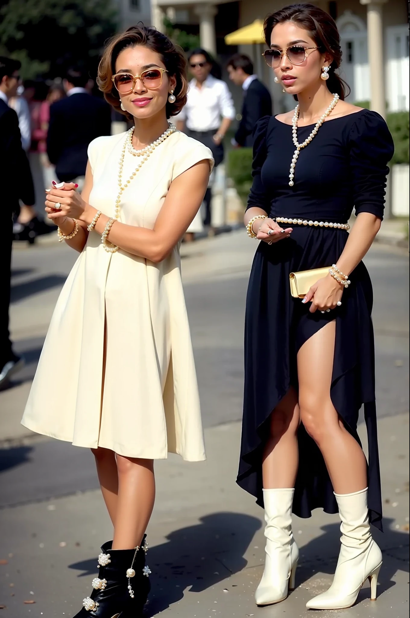 Lastly, women should not forget about accessories. In addition to pearls, crystal and agate earrings with slightly larger fabrics are also unique; lightweight and color-coordinated bracelets are recommended, especially for those with olive skin who can use golden tones; shoes are best chosen as slip-resistant flat boots or high-heeled single shoes to ensure both beauty and safety.
