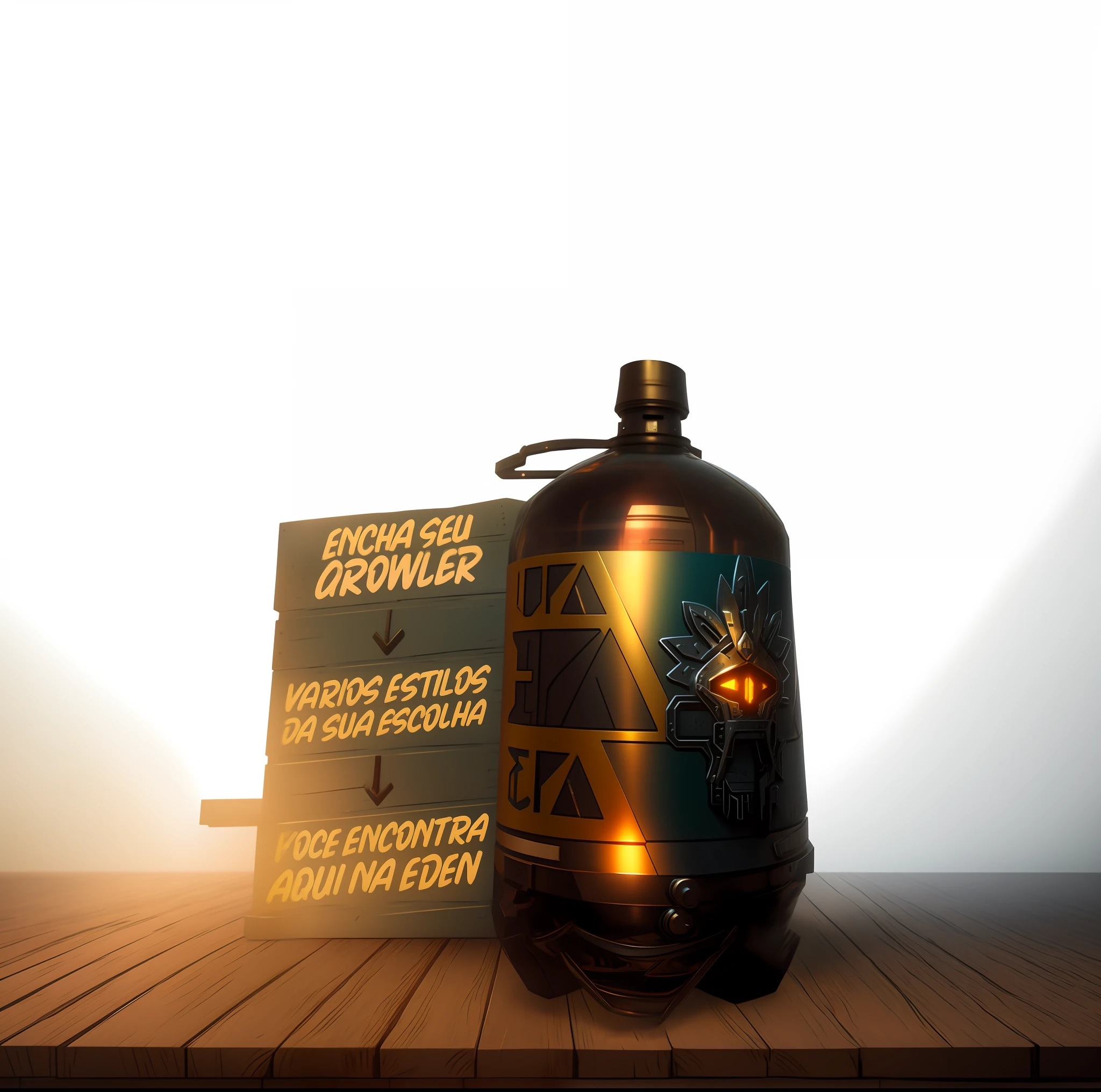 there is a large metal container sitting on a wooden table, piltover, hyperdetailed scp artifact jar, description, quixel megascan, render corona, wow, overwatch design, by Nándor Katona, from overwatch, pack, alchemy concept, teaser, bottle, by Caesar Andrade Faini, braavos, render octane