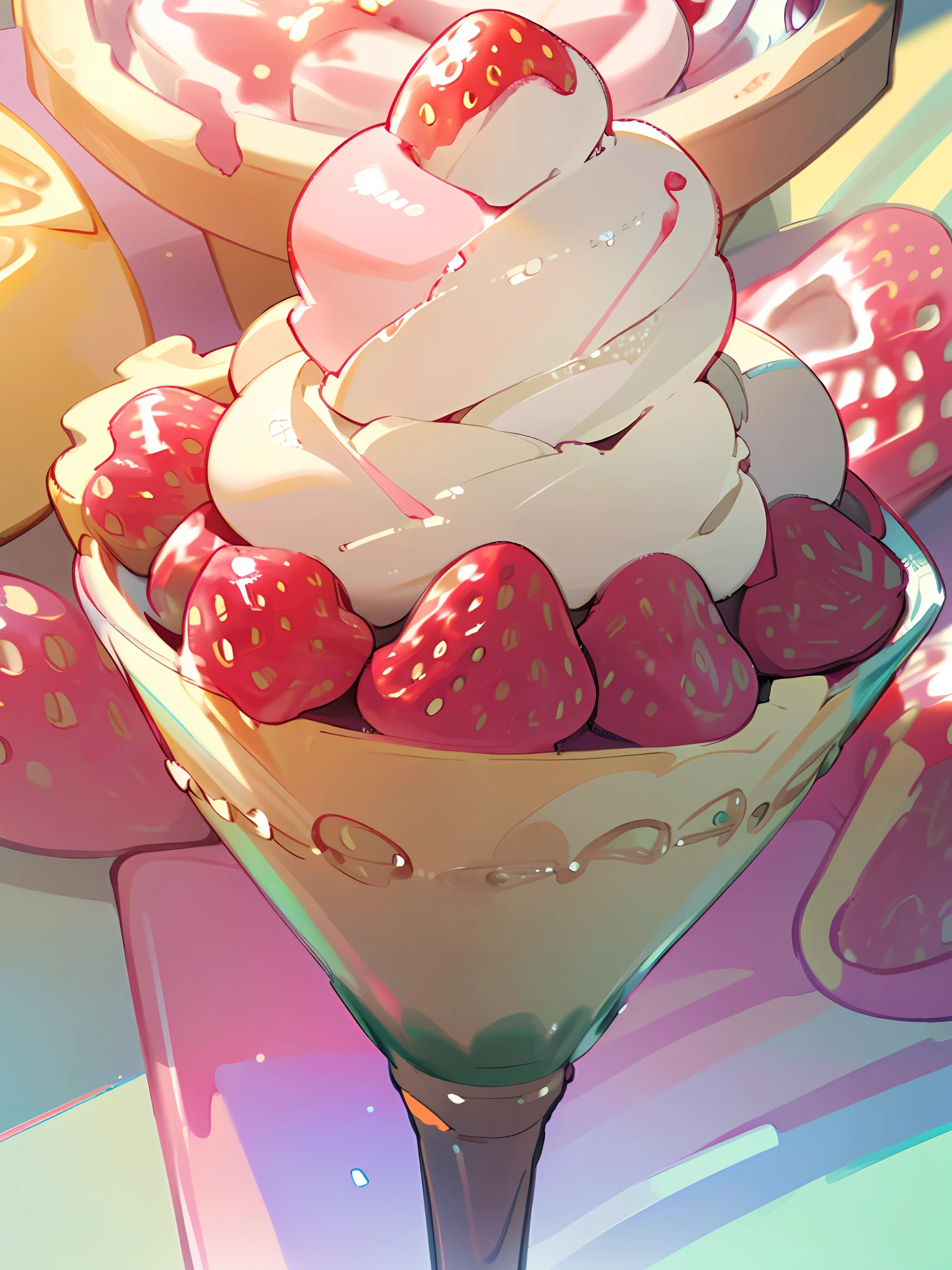(Ice Cream) (strawberries:1.1) (masterpiece:1.2) (photorealistic:1.2) (bokeh) (best quality) (detailed skin:1.3) (intricate details) (8k) (HDR) (cinematic lighting) (sharp focus)