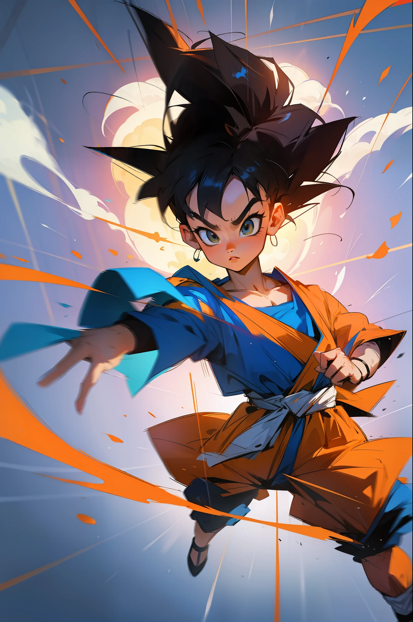 cool perfect graphics masterpiece, goku kid playn with majim boo --auto --s2