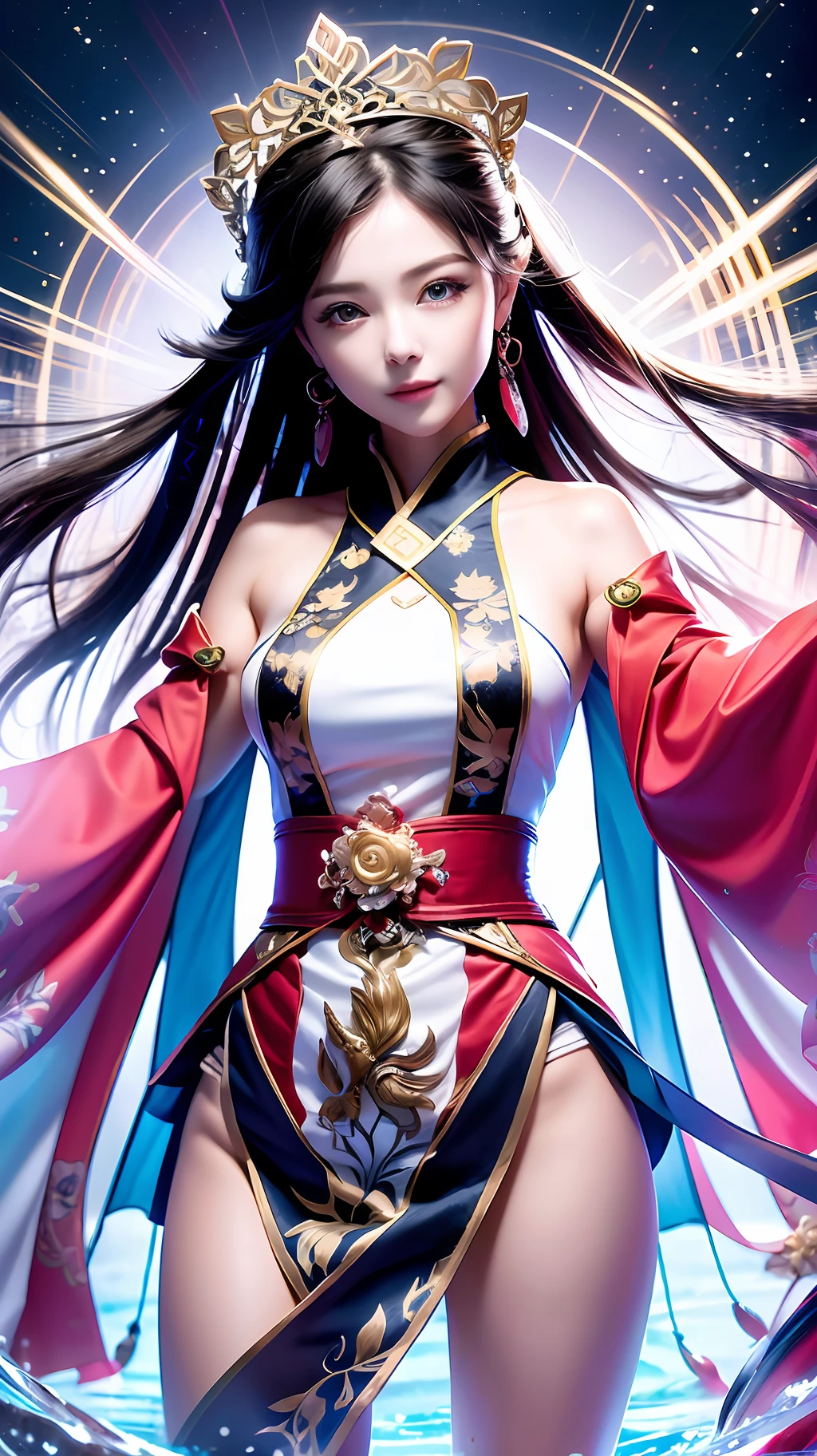 Ruan Xian is a woman with water spirit spirits, with half-rolled bangs slightly raised, revealing a tall hair. Her eyebrows are picturesque, curved, her eyes are large and bright, and her long eyelashes gently flutter in the breeze. The bridge of her nose is high and her lips are rosy, as if she is smiling at any moment. Her figure is slender, her skin is fair, and she looks even more beautiful in simple white clothes. On her body, there is both a talented light and a mesmerizing beauty, which makes people involuntarily fall for it. --auto --s2