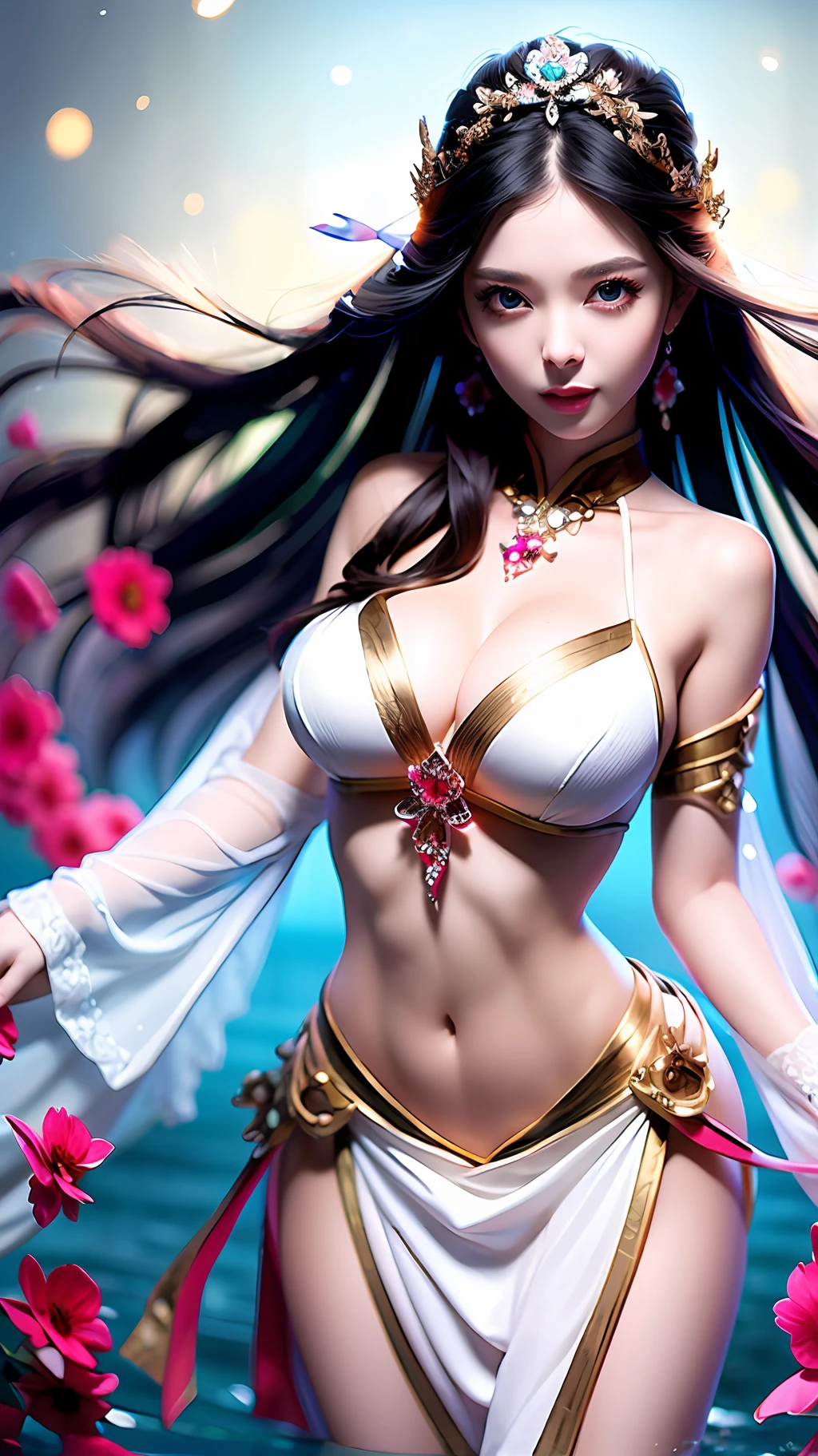 Ruan Xian is a woman with water spirit spirits, with half-rolled bangs slightly raised, revealing a tall hair. Her eyebrows are picturesque, curved, her eyes are large and bright, and her long eyelashes gently flutter in the breeze. The bridge of her nose is high and her lips are rosy, as if she is smiling at any moment. Her figure is slender, her skin is fair, and she looks even more beautiful in simple white clothes. On her body, there is both a talented light and a mesmerizing beauty, which makes people involuntarily fall for it. --auto --s2