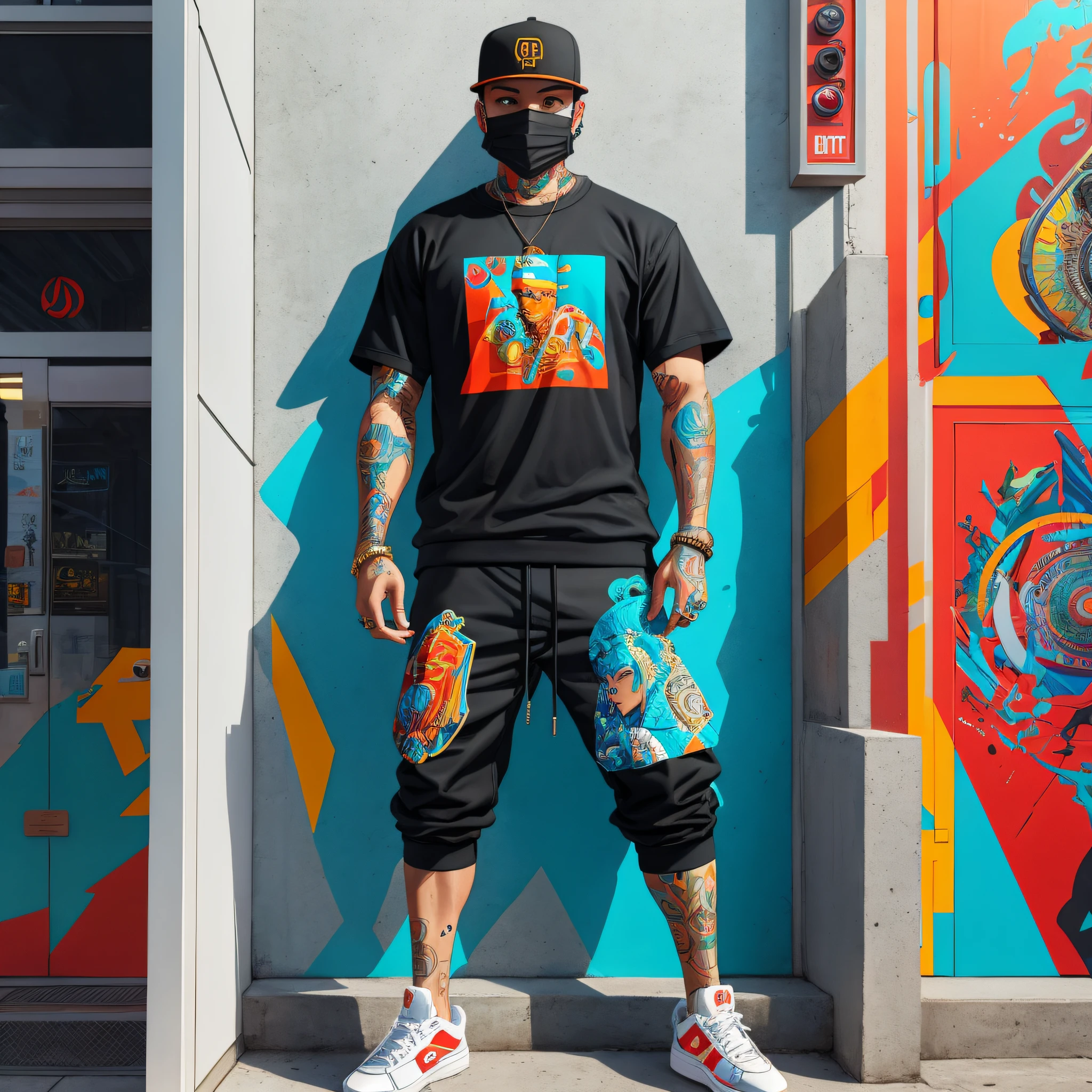 full body hiphop streetwear drip, tristan eaton, victo ngai, artgerm, rhads, ross draws, taken at 7/11 --auto --s2