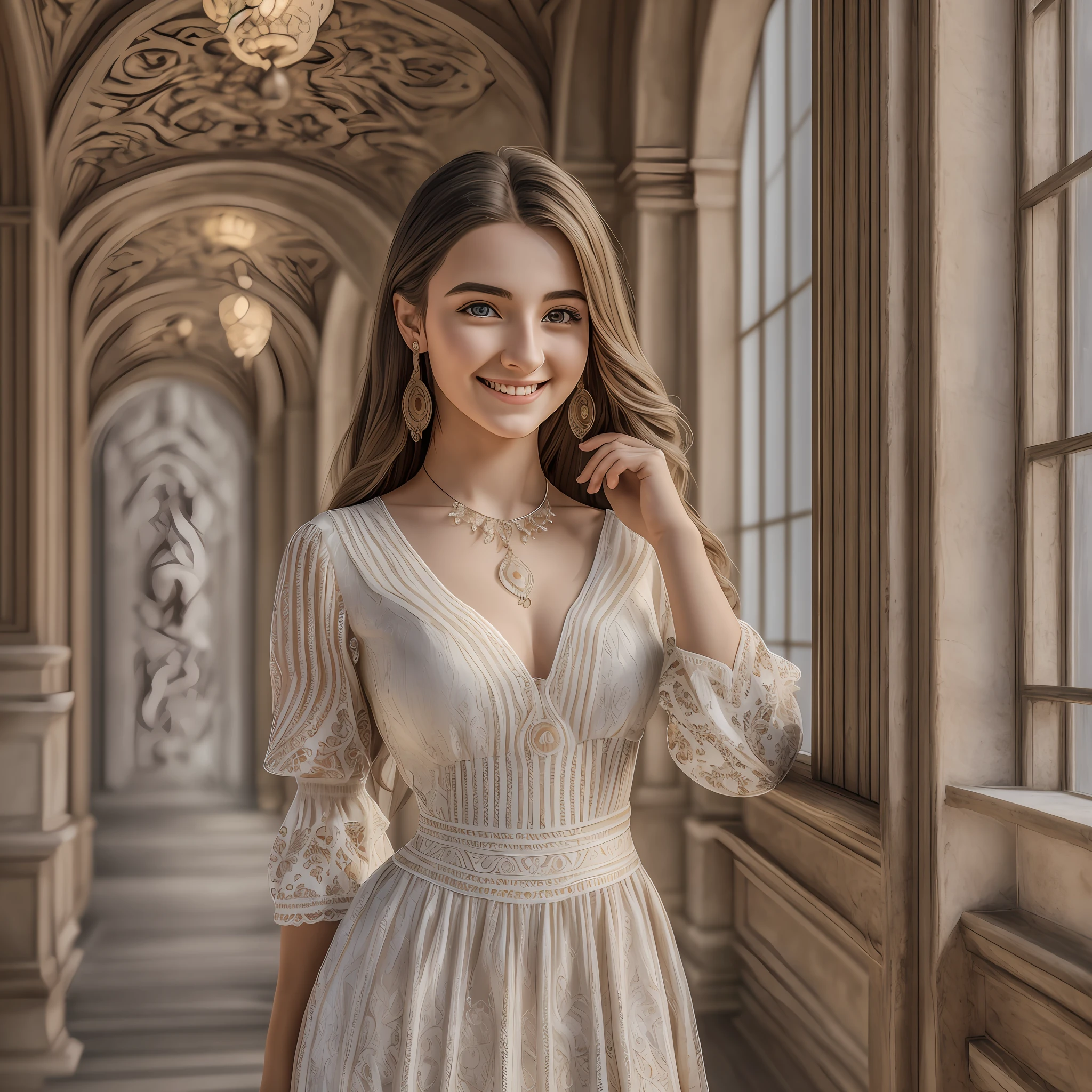 (masterpiece), best quality, realistic, ultra-detailed CG, 8k HDR wallpaper, portrait of a beautiful 23-year-old Hungarian girl named Bobungda Tuni, wearing a dress, full-body pose, eye-catching smile on her face, isolated from the background, alone, single image --auto --s2