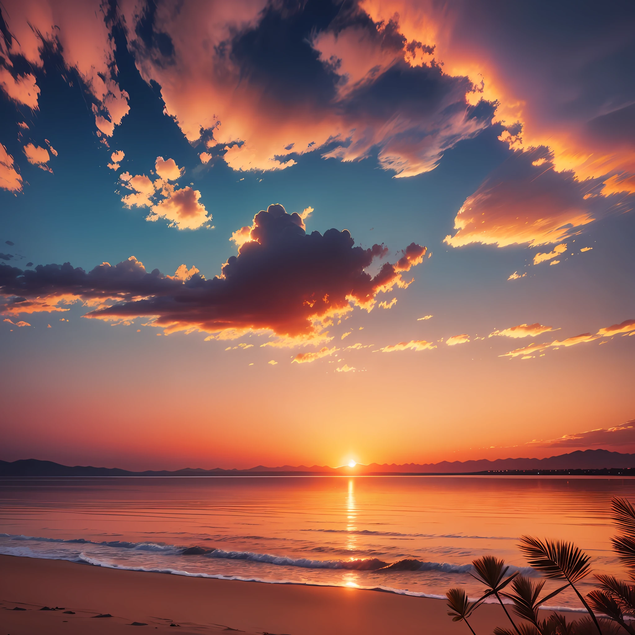 Create 24 beautiful sunset images --auto --s2