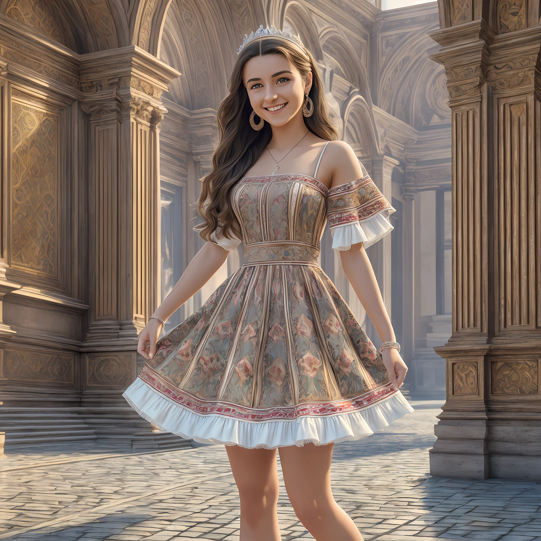 (masterpiece), best quality, realistic, ultra-detailed CG, 8k HDR wallpaper, portrait of a beautiful 23-year-old Hungarian girl named Bobungda Tuni, wearing a dress, full-body pose, eye-catching smile on her face, isolated from the background, alone, single image --auto --s2