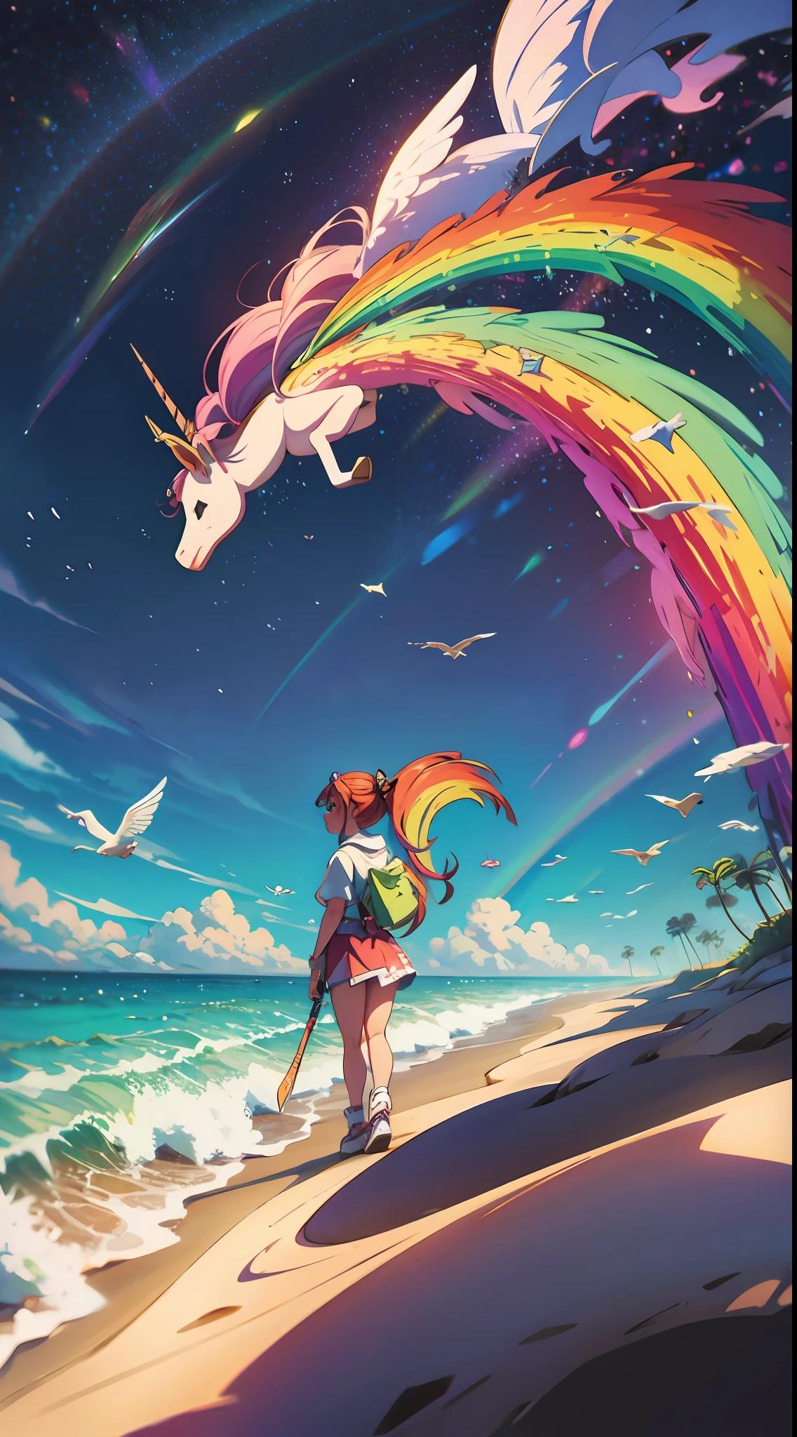 🦄, 🌈, ✨, 🌊