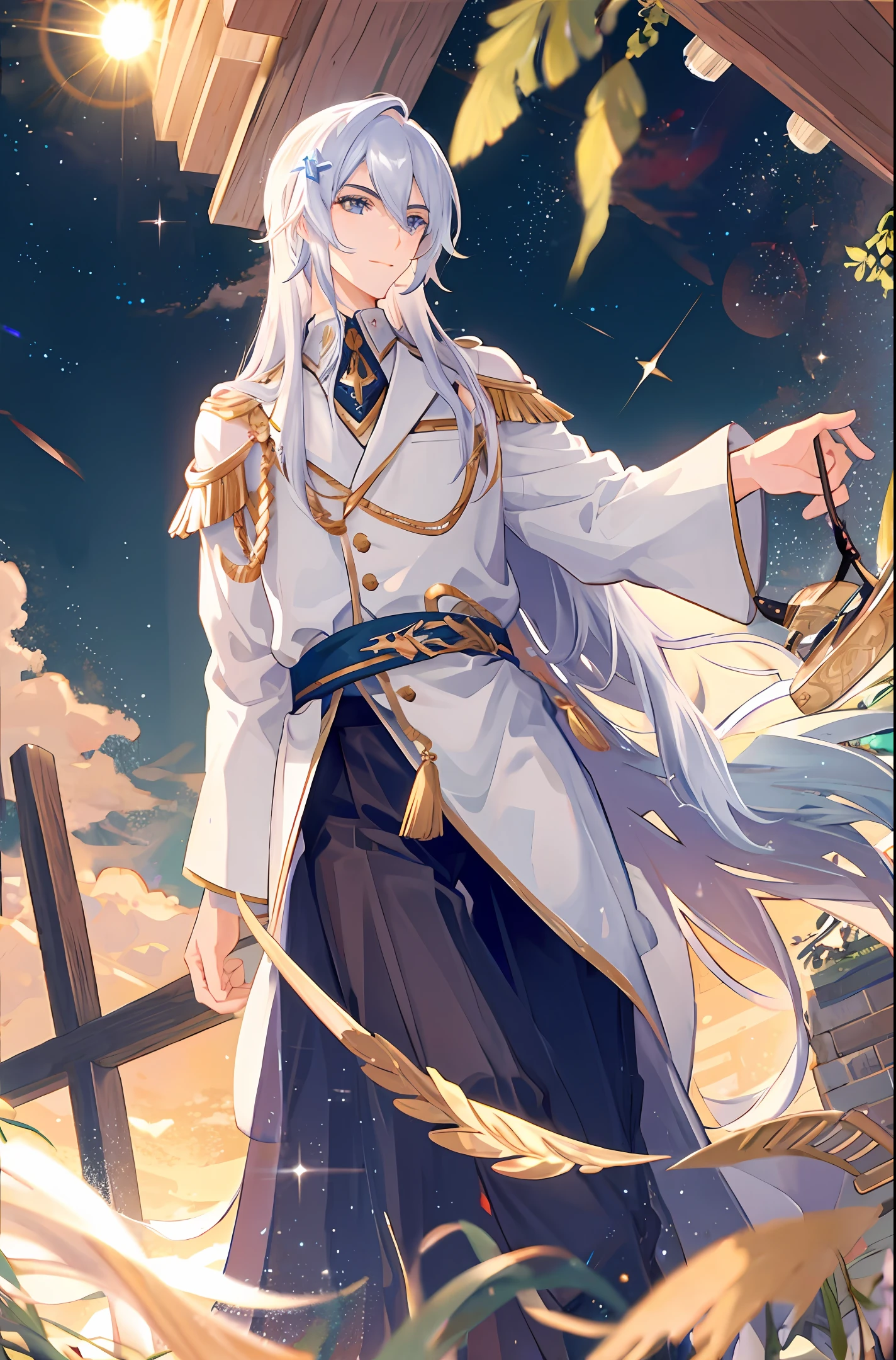 Youth, gods, starry sky