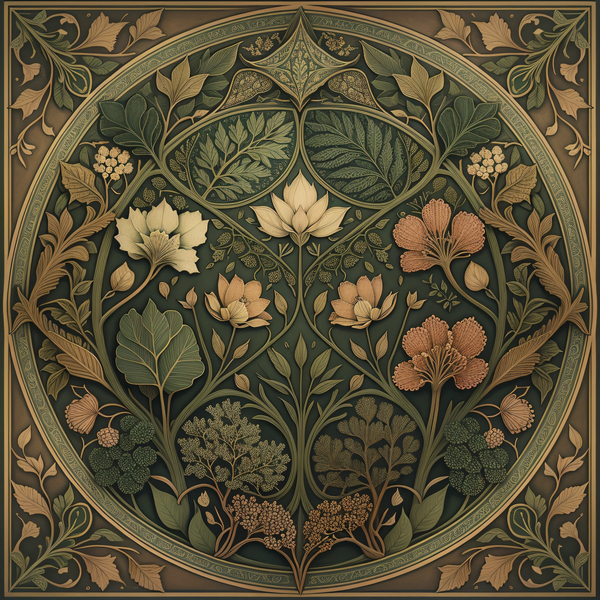 forest, william morris ULTRA REALISTIC STYLE, DEPHT, LAYERED, HIGH QUALITY, VERY QUALITY IN DETAILS, ULTRA COLOR --auto --s2