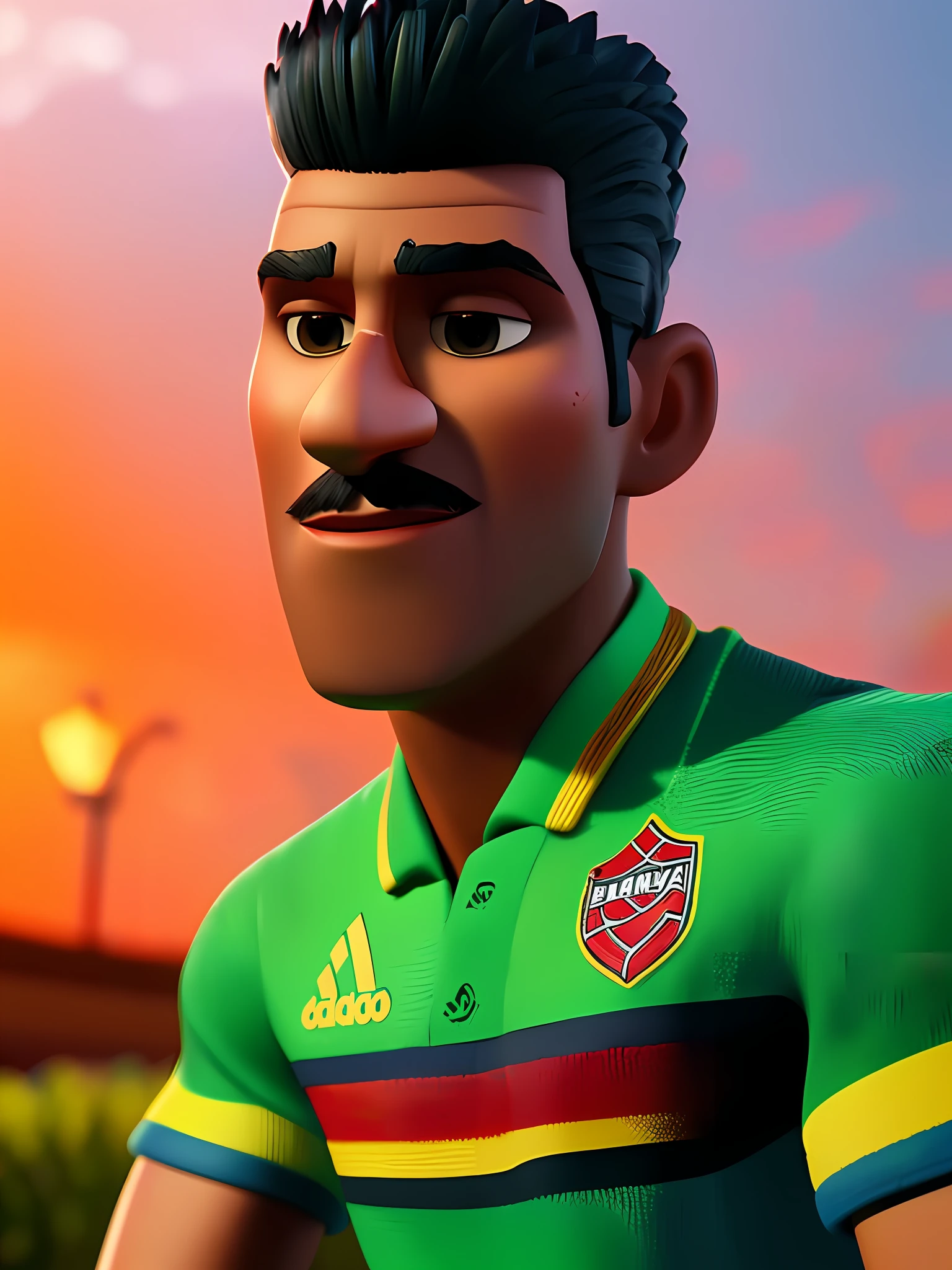 Bruno Henrique do Flamengo, (pixar style) (masterpiece:1.2) (bokeh) (best quality) (detailed skin) (detailed texture) (8k) (claymation) (cinematic lighting) (sharp focus