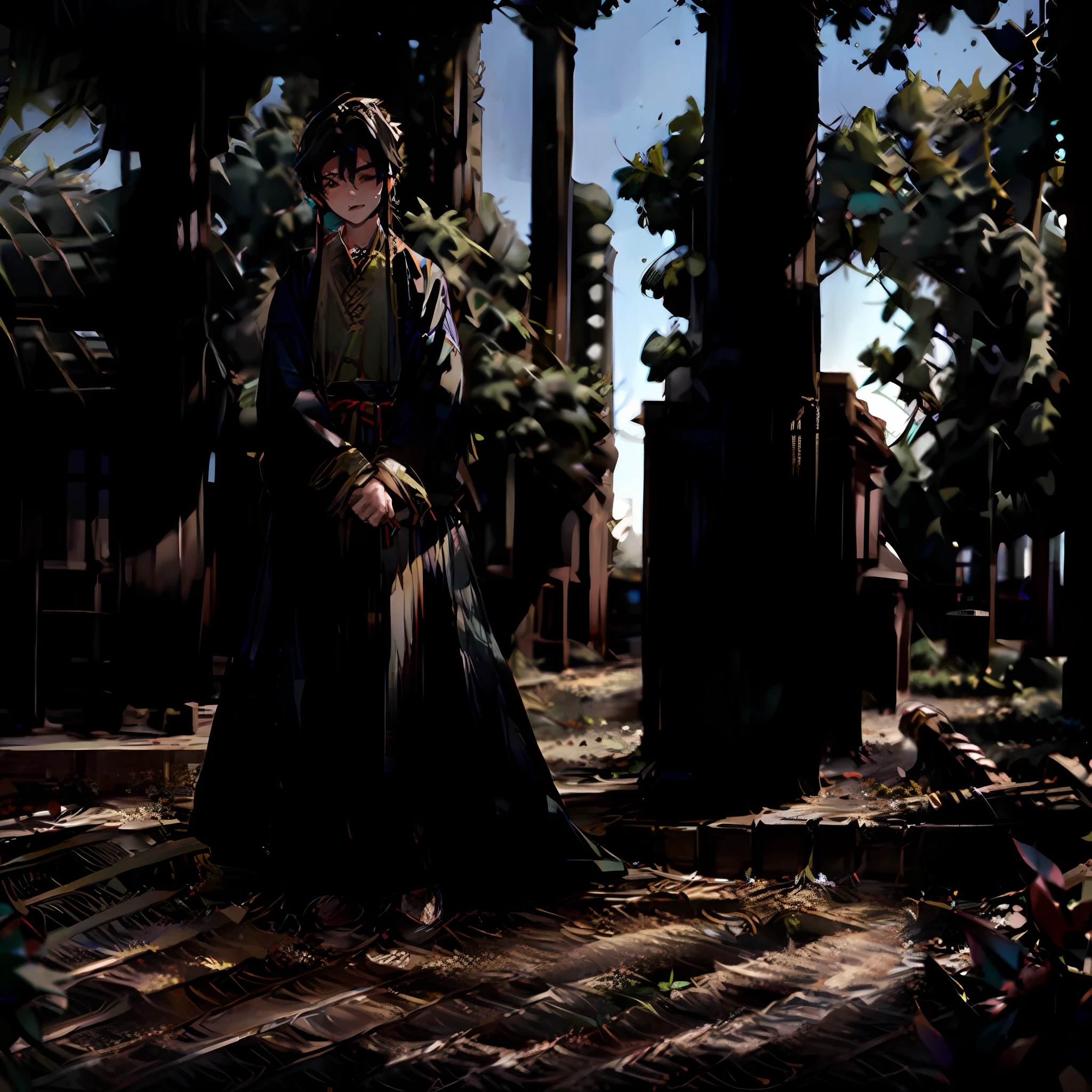 Sunset, windswept leaves, taverns, boys, loneliness
