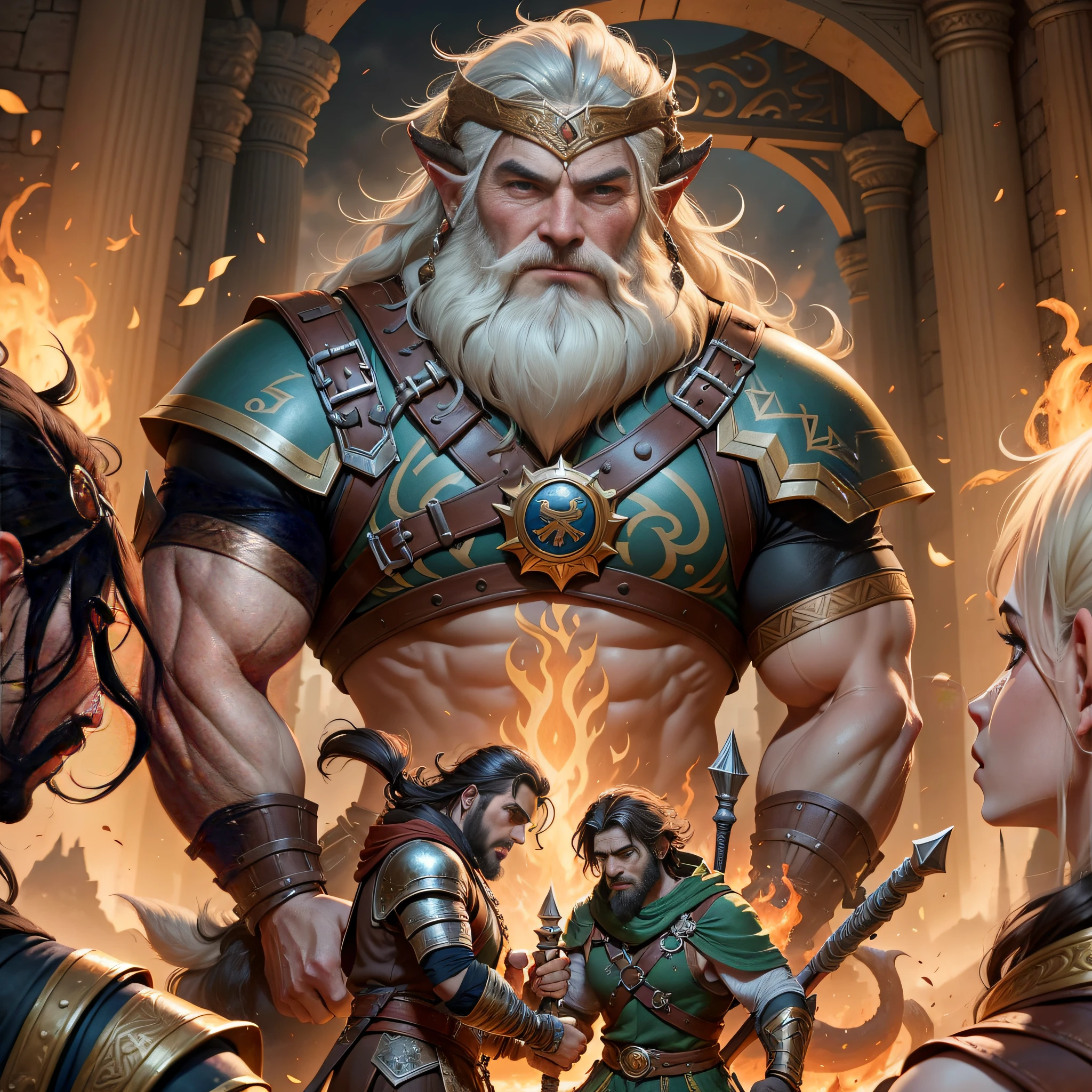 Illustrate an exciting moment in the city of the dwarves, known as the Iron Forge, where the Varnathi Warriors are greeted with curious and admiring looks. Alistair, leader of the warriors, bows to King Borin Iron Hammer as he expresses his search for allies in the fight against Malachor. Borin, with keen eyes, studies the warriors and agrees to send a group of dwarven warriors to accompany them to the Twilight Mountains. In the illustration, highlight the gratitude and confidence of the Varnathi warriors as they saw the support of the dwarves, and the expression of unity among the peoples of Varnathia. Advance to the depths of the Twilight Mountains, where the friendship between Varnathi warriors and dwarves grows as they share knowledge and overcome terrible challenges. Convey the determination of the warriors and the certainty that together they will face any obstacle to protect Varnathia and unravel the ancestral power of the Dragon Warrior., high detail, Conceptual art, cinematic lighting, Ultra-Wide Angle, Hasselblad, UHD, masterpiece, anatomically correct, super detail, best quality, 1080P, 4K
