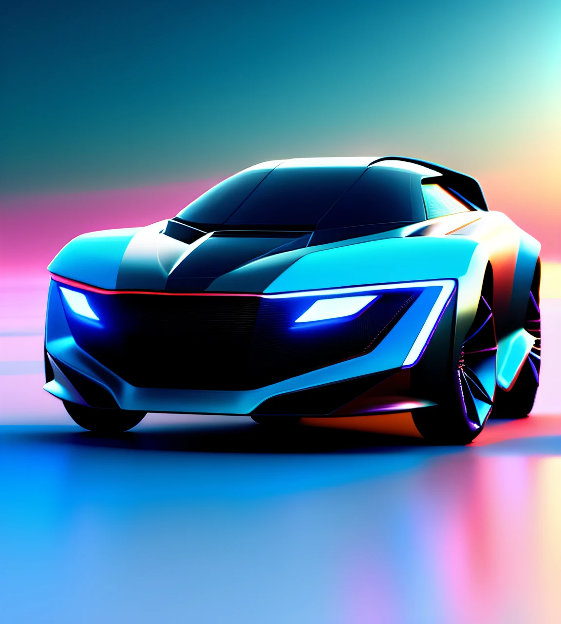 Create an image of just a futuristic car, in 2500 x 2500 resolution