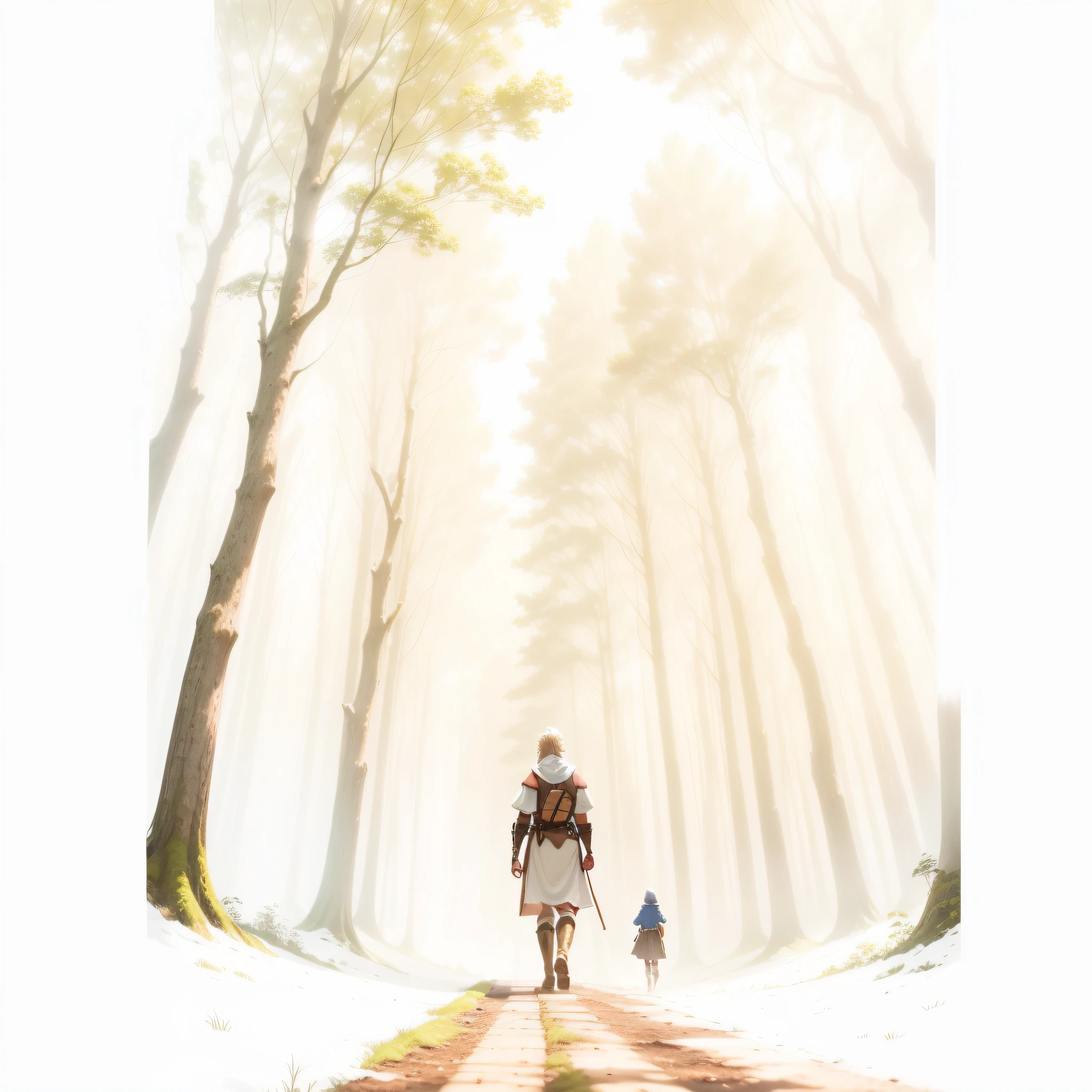 "(Anime:1.5, medieval, masterpiece:1.5, best quality, ultra-detailed),road crossing a deep and humid forest on a sunny afternoon, natural lighting, leaving the village." --auto --s2