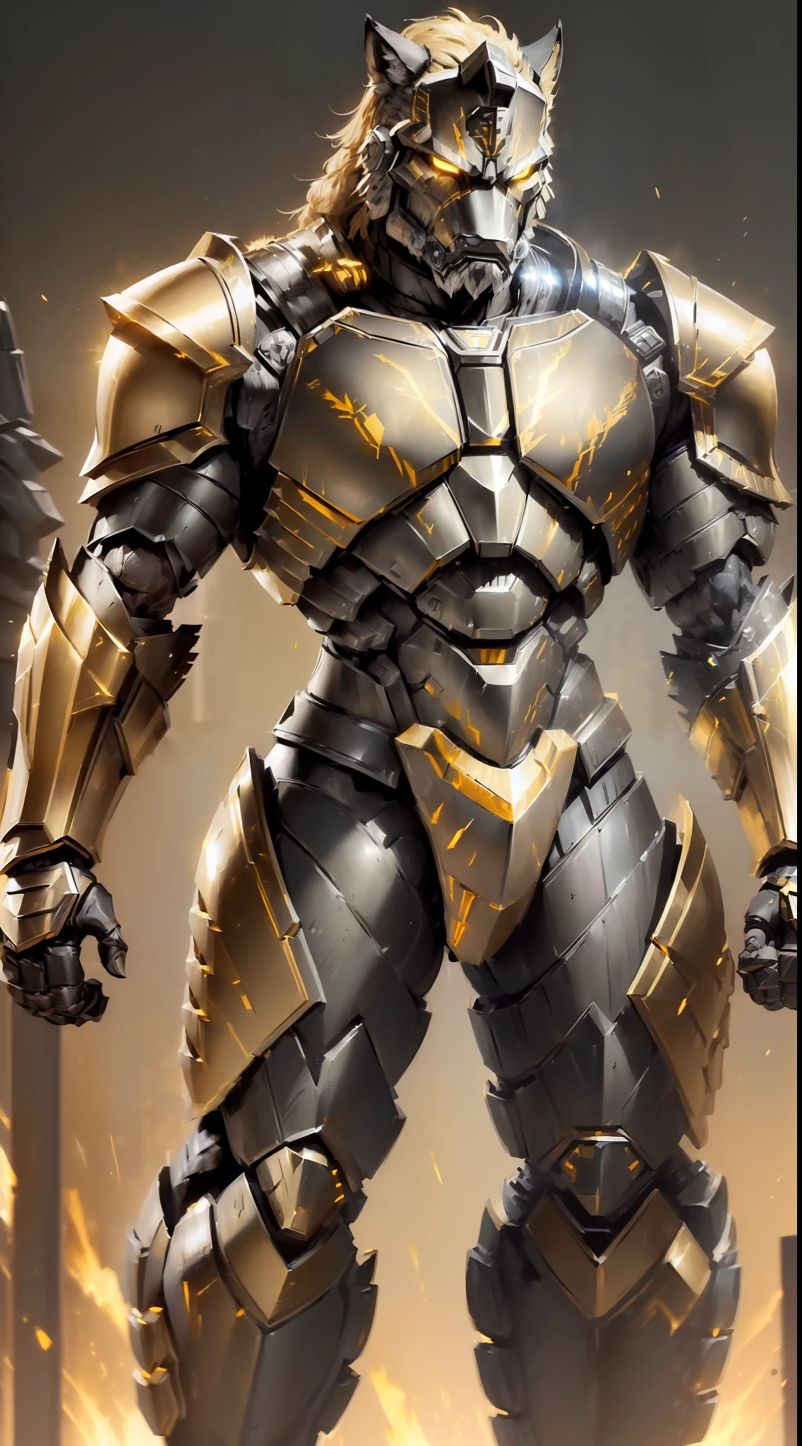 a drawing of a (((humanoid upper brown alpha wolf))) with beard and long tail, ((((sci-fi armor technology, armor style Centurions: Power Xtreme, but in black and gold colors)))), inspired by Rajmund Kanelba, barbarian man, like conan, photo of an adult warrior, berserker potrait, muscular character, technoviking humanoid ((((sci-fi armor technology, armor style Centurions: Power Xtreme, but in black and gold colors)))), by László Balogh, male warrior, inspired by Li Kan, concept art inspired by Rajmund Kanelba, winner of the Artstation contest, fantasy art, (((humanoid upper brown alpha wolf)))), barbarian, with ((((sci-fi armor technology, armor style Centurions: Power Xtreme, but in black and gold colors))))), (((silver claws))), photo of an adult warrior, potrait berserker, technoviking humanoid ((sci-fi armor technology, Centurions armor style: Power Xtreme, but in black and gold colors)), muscular character, warrior, (((humanoid upper brown alpha wolf)))), (((head and neck hair prestos))).