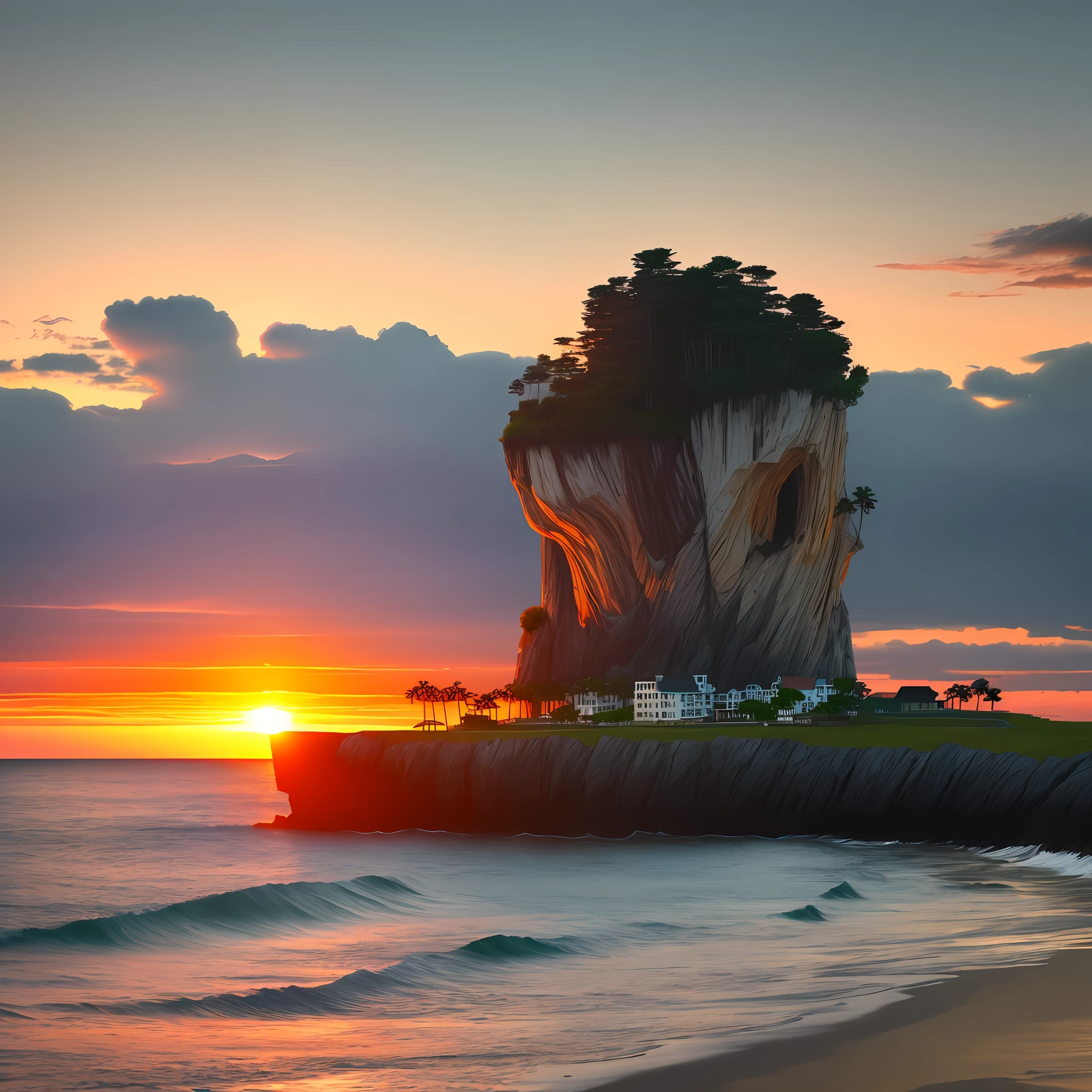 Create sunset photos on an island