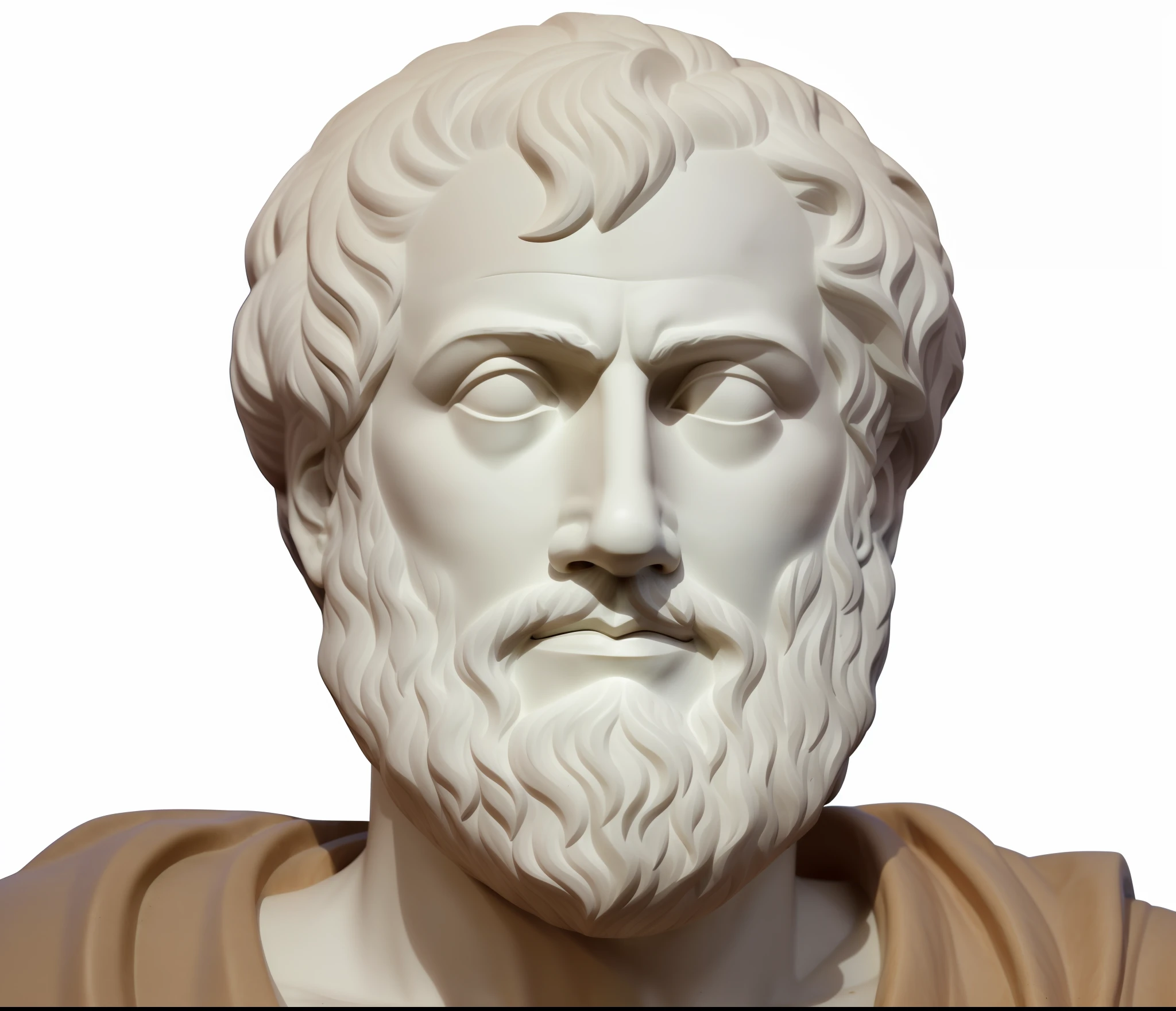 a closeup of a statue of a man with a beard, portrait, philosopher, stoic face, stoic facial expression, stoic attitude, stoicism, an old bearded male face, marble bust, jeremy, plato, inspired by Exekias, realistoc, inspired by Pietro Testa, Alexander, Archimedes, stoic pose