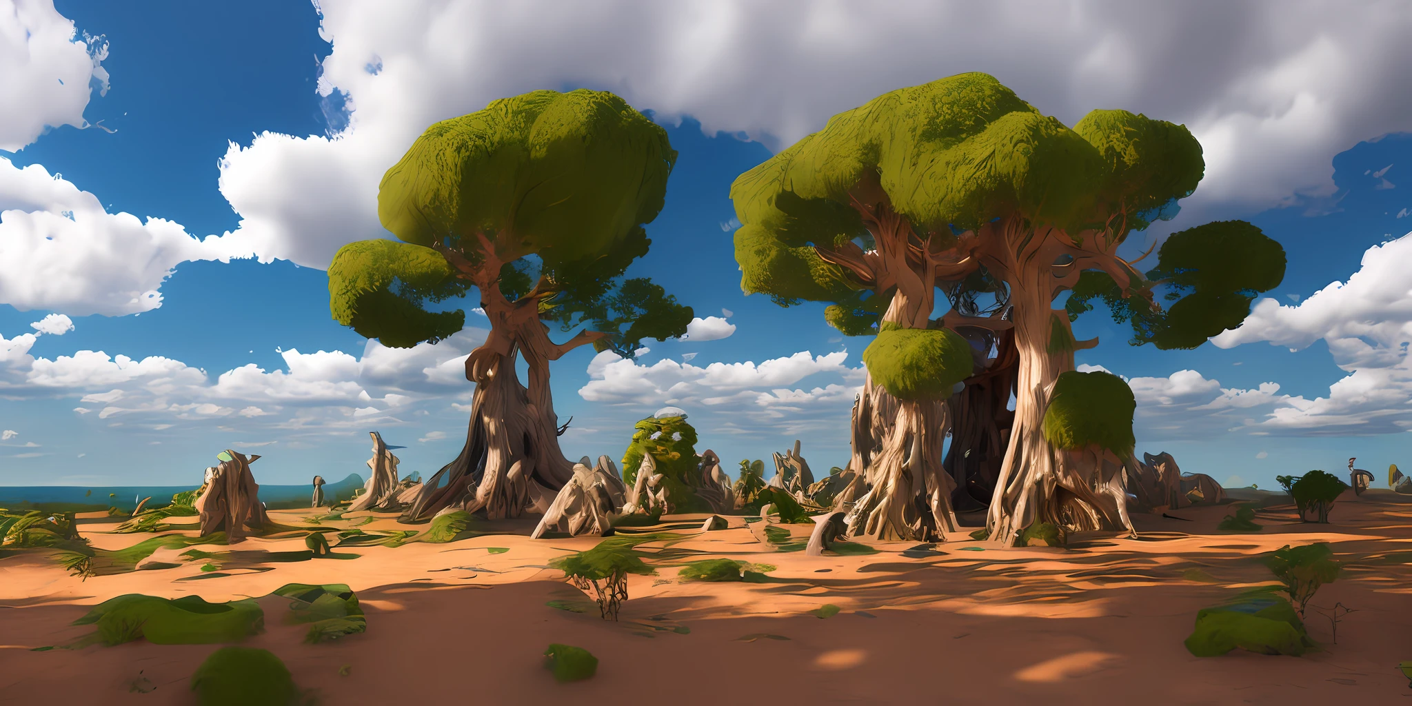 an equirectangular panorama 360, modelshoot style,
(seamless wallpaper, 16k extremely detailed CG unit),16k, massive details, (((complex details))) immense sky,field of many trees intertwined in the trunks,amazing sky,Level 15,rocky surface, (photorealistic), art (((Claude Lorrain)))), J.R. Tolkien Type [sharp focus], (HDR), (8k), (gigapixel), (masterpiece)