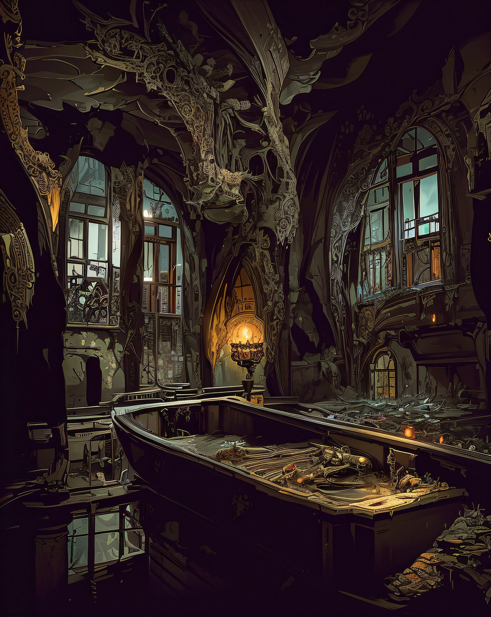 front right side view, dark old vampire in blindfold, the bats, vampire lair horror, creepy atmosphere HDR, hyperrealictic, ((intricate details)), ((intricate details, hyperdetailed)), cinematic, volumetric lighting