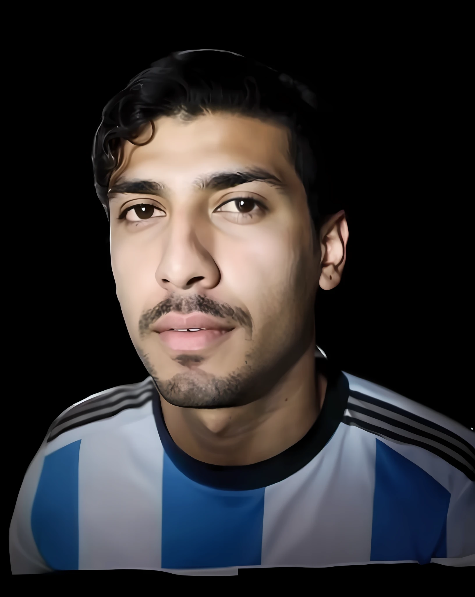 Young striped shirt looking at the camera, Emad Mostaque, Mohamed Chahin, Ronaldo Luis Nazario de Lima, Mohamed Reda, profile picture, Diego 5, Alejandro, Khyzyl Saleem, Ronaldo Luis Nazario da Lima, inspired by Víctor Manuel García Valdés,detailed design