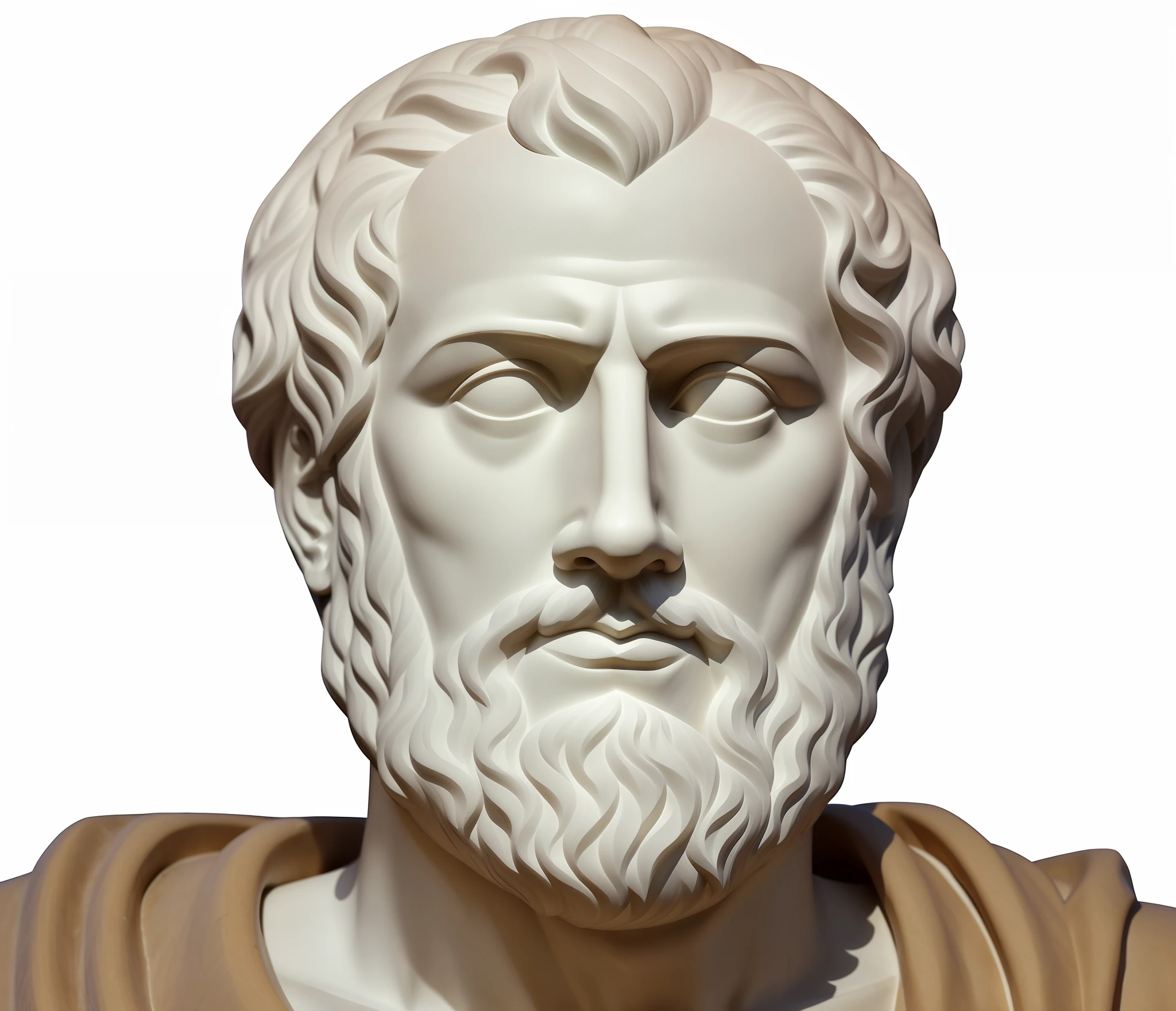 a closeup of a statue of a man with a beard, portrait, philosopher, stoic face, stoic facial expression, stoic attitude, stoicism, an old bearded male face, marble bust, jeremy, plato, inspired by Exekias, realistoc, inspired by Pietro Testa, Alexander, Archimedes, stoic pose