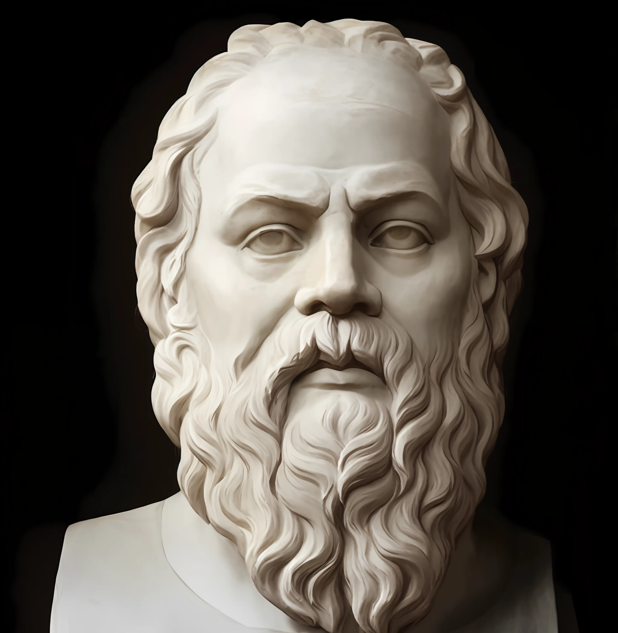 a closeup of a statue of a man with a beard, philosopher, stoic face, an ancient bearded male face, philosophy, zeus portrait, theophanes, stoic facial expression, , stoicism, by Theophanes the Greek, inspired by Theophanes, the Greek, archimedes, ancient greek sculpture