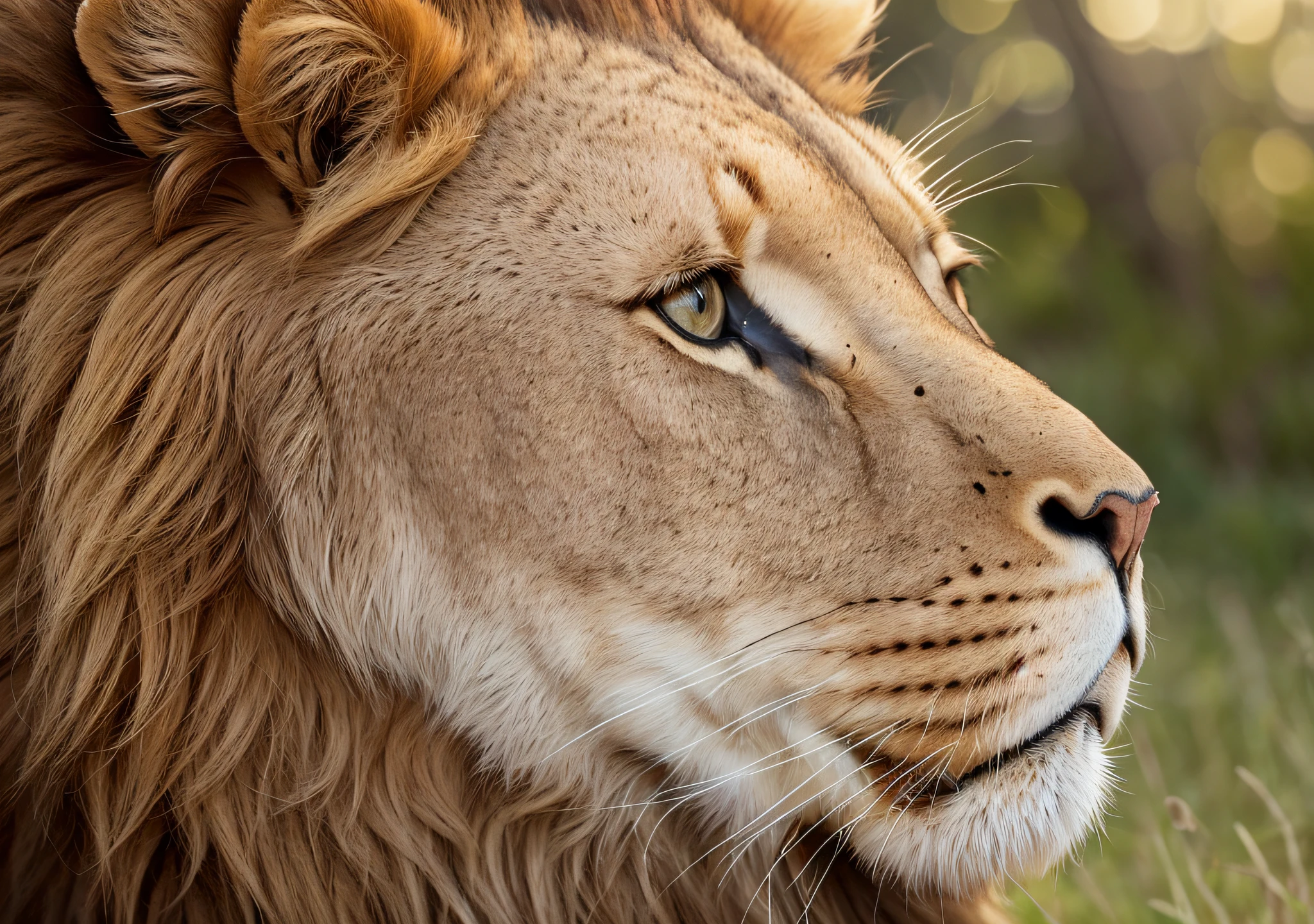 close-up photo of a Lion in Africa Savannah, soft volumetric lights golden hour (backlighting: 1.3), (cinematics: 1.2), intricate details (ArtStation: 1.3), Rutkowski