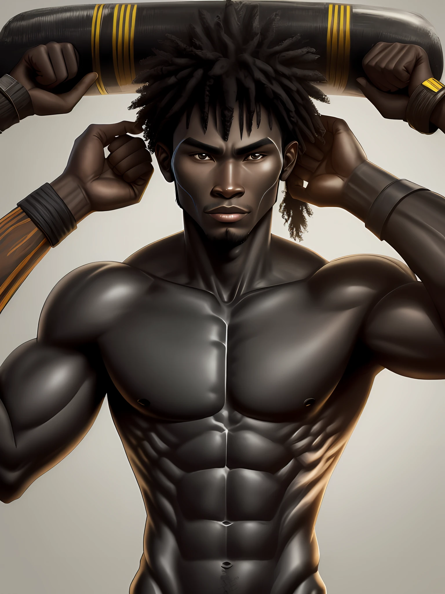 A black warrior half human and