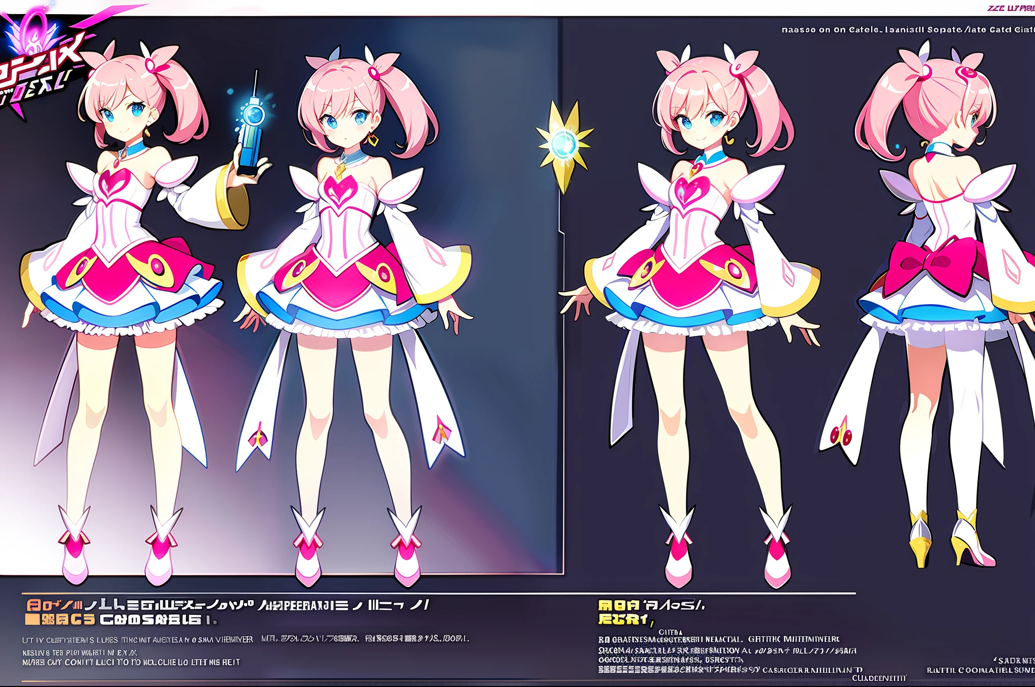masterpiece,(best quality) magical girl,Lazer gun,( ( character concept art ) )