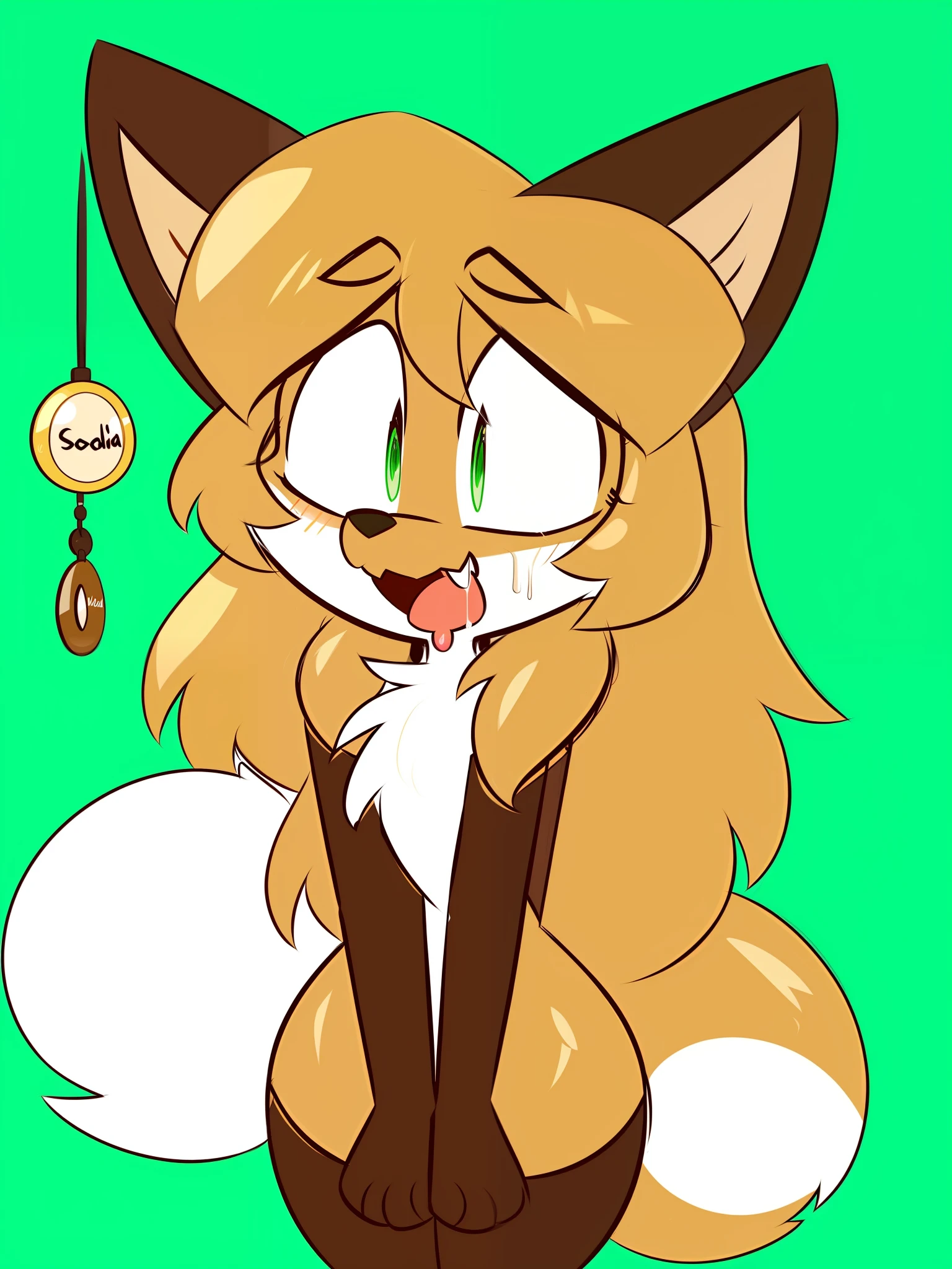 Averi, Fox Girl, by Kilinah, (Coffeesoda:1.1), Hioshiru, Kilinah, Simple Green Background, Looking at the Camera, Full Body, Hypnosis, Mental Breakup, Broken Mind, Mind Control, Mindbreak, Open Mouth, Pendulum, Slave, Slave, Brainwashing, Brainwashing, Babaling, Drooling, Expressionless, Thicc, Alone, Submissive