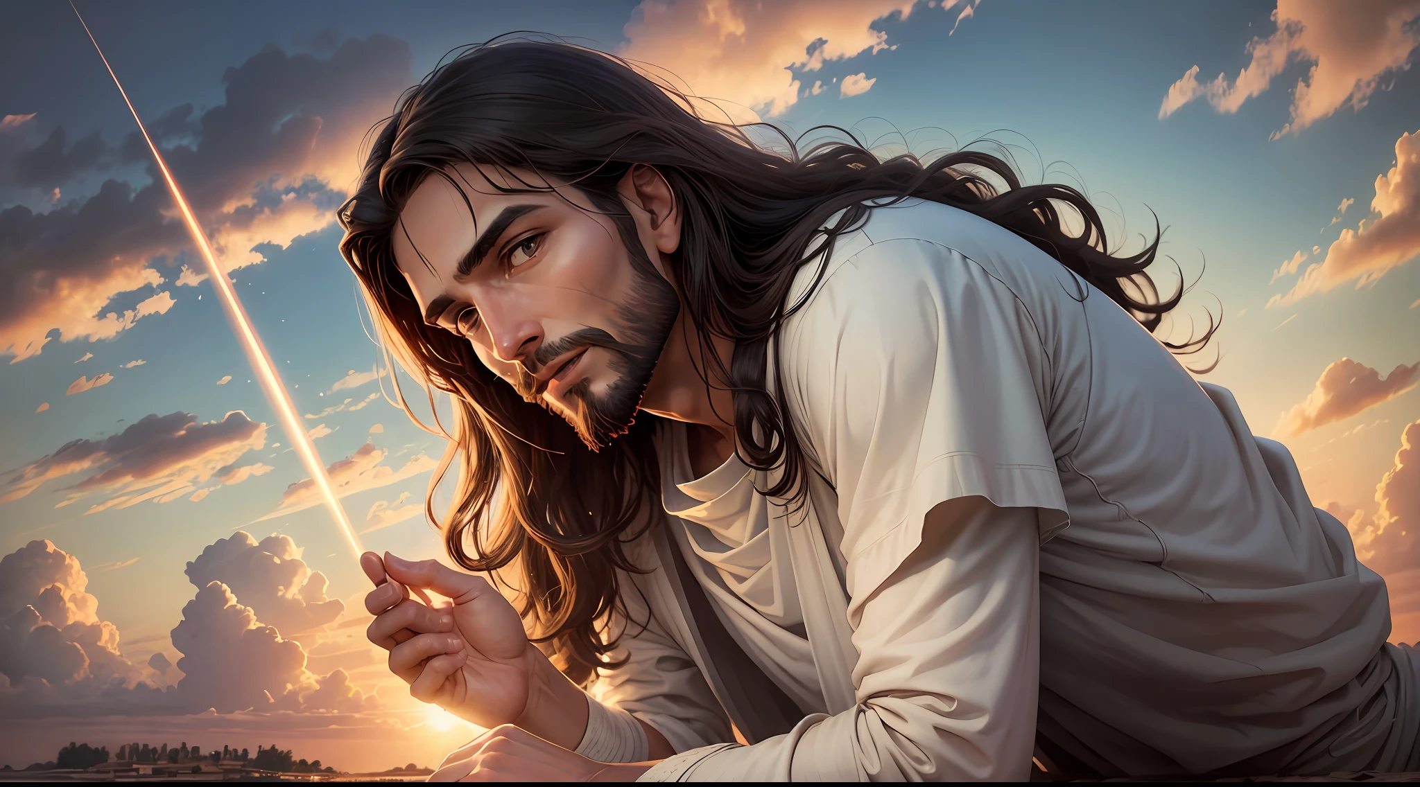 Jesus Christ with a pose of love and affection in heaven ... --auto --s2