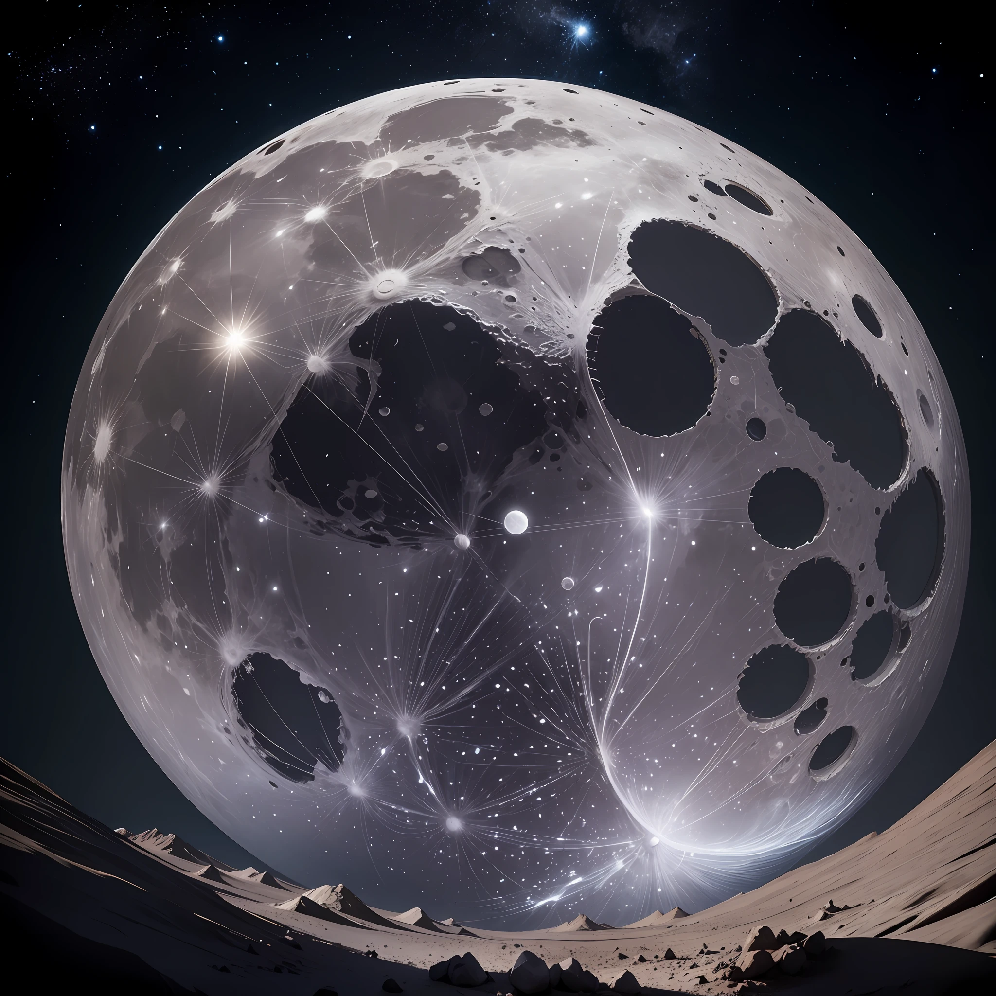 Photos of the moon as seen from the earth