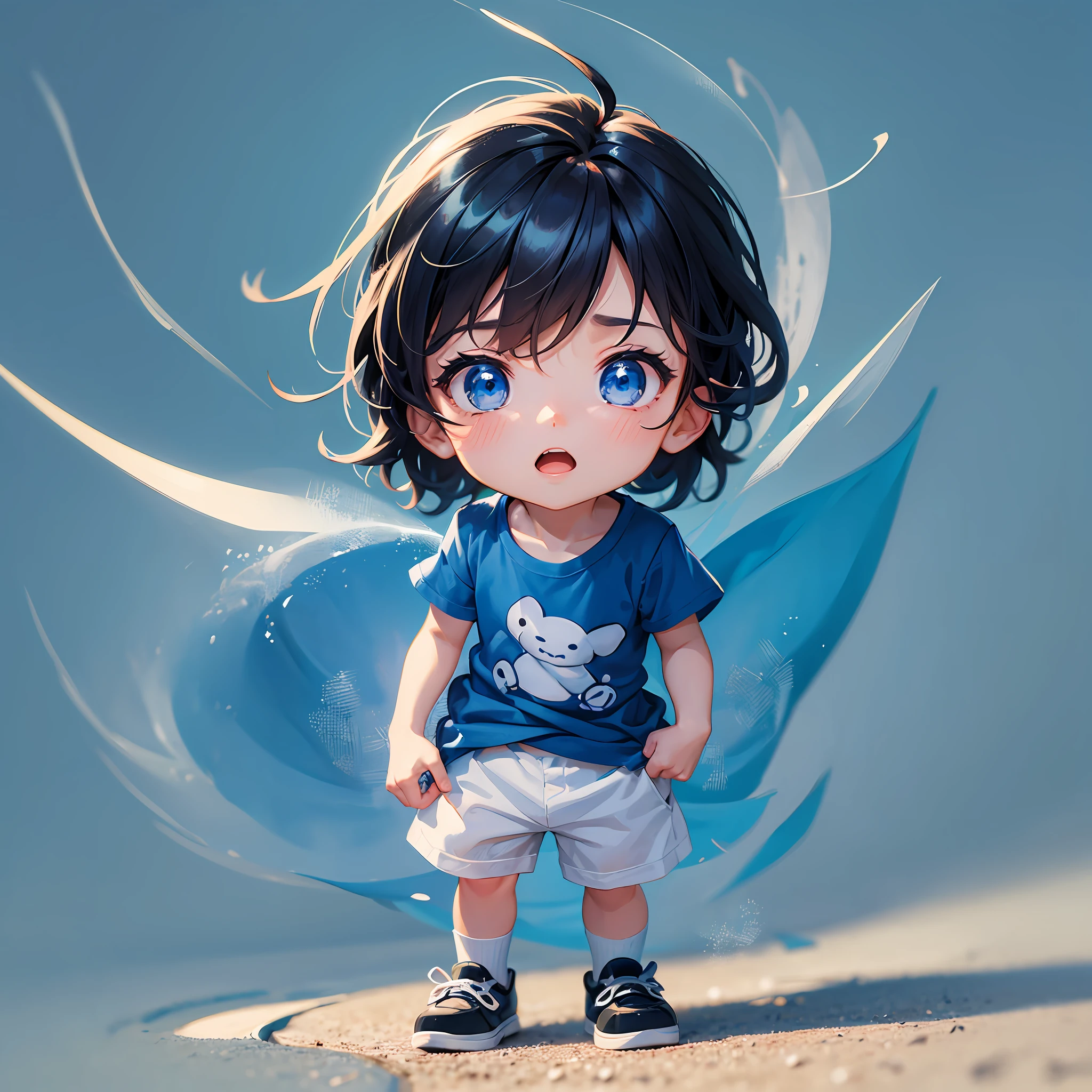 "Master in cartoon, maximum quality, beautiful and cute child character! Little boy in a blue t-shirt, full body 2D animation and detailed in 4k! Charming and creative drawing, ready to win the sympathy of children!" --auto --s2