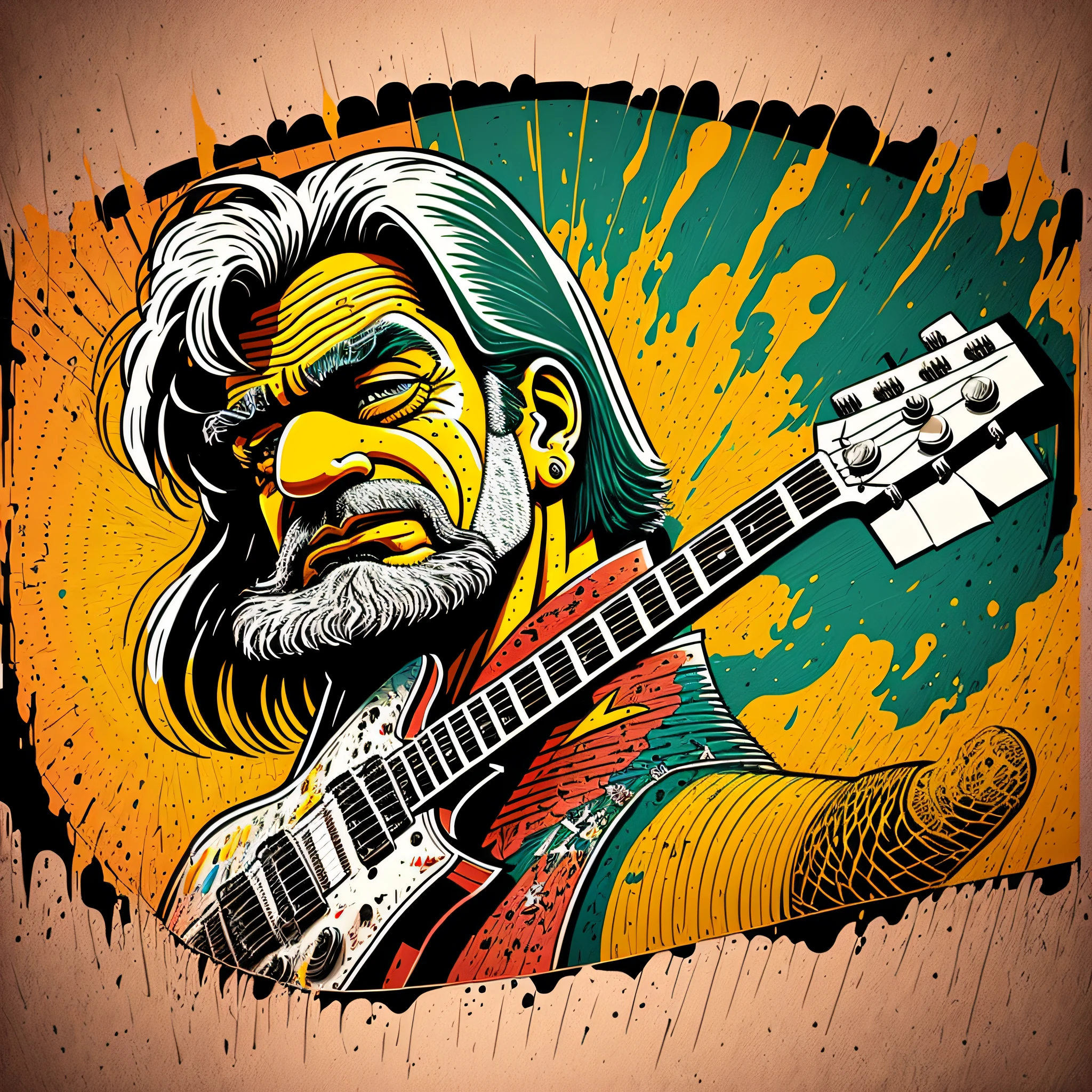 I want 10 prints for paintings of famous rock artists before the 2000s that existed in real life with the Simpsons drawing style --auto --s2