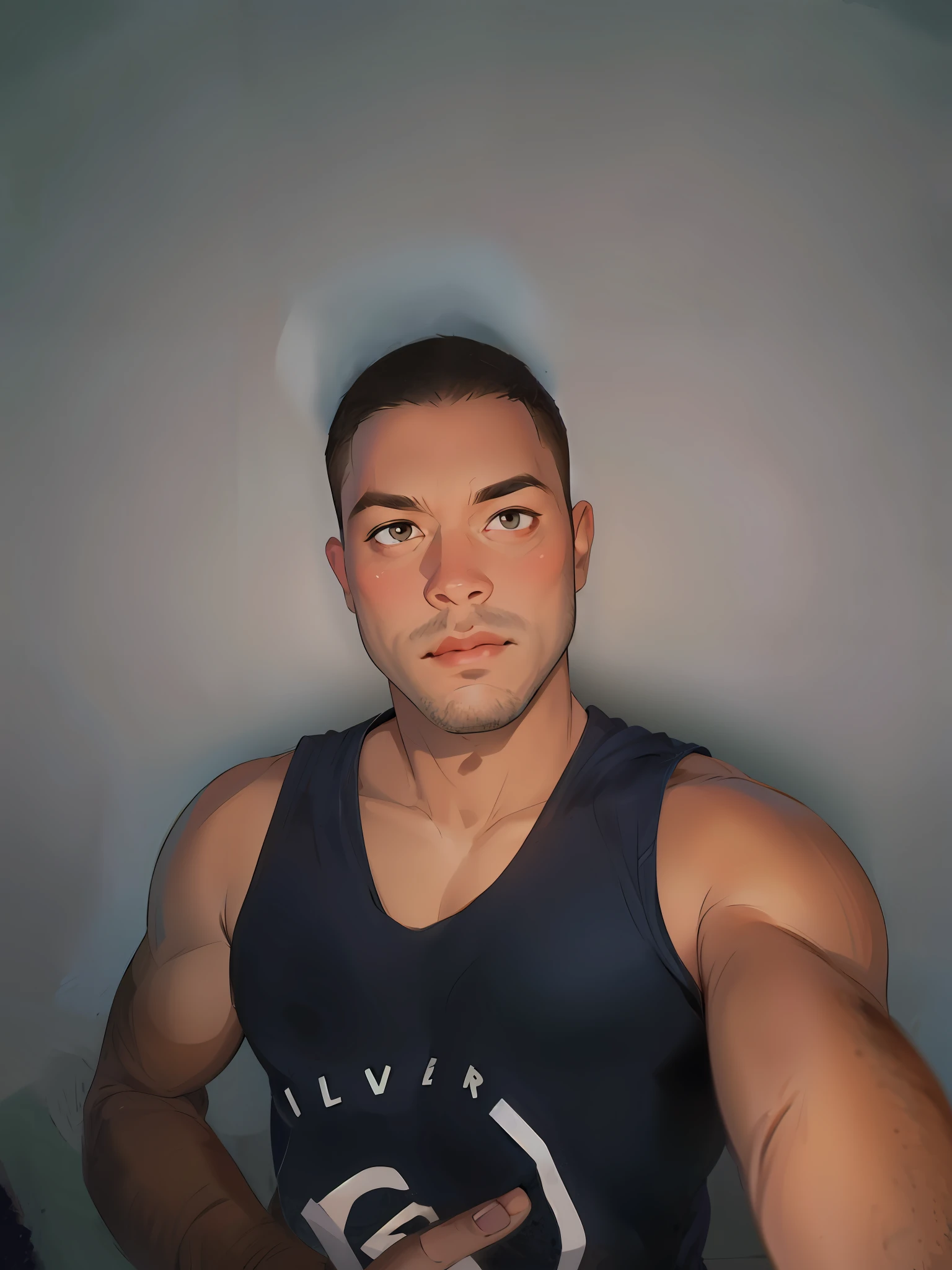 24 year old man posing for photo, intricate details, 8k, uhd, severe low lighting, high quality, sharp focus, fujifilm XT3, drawing style