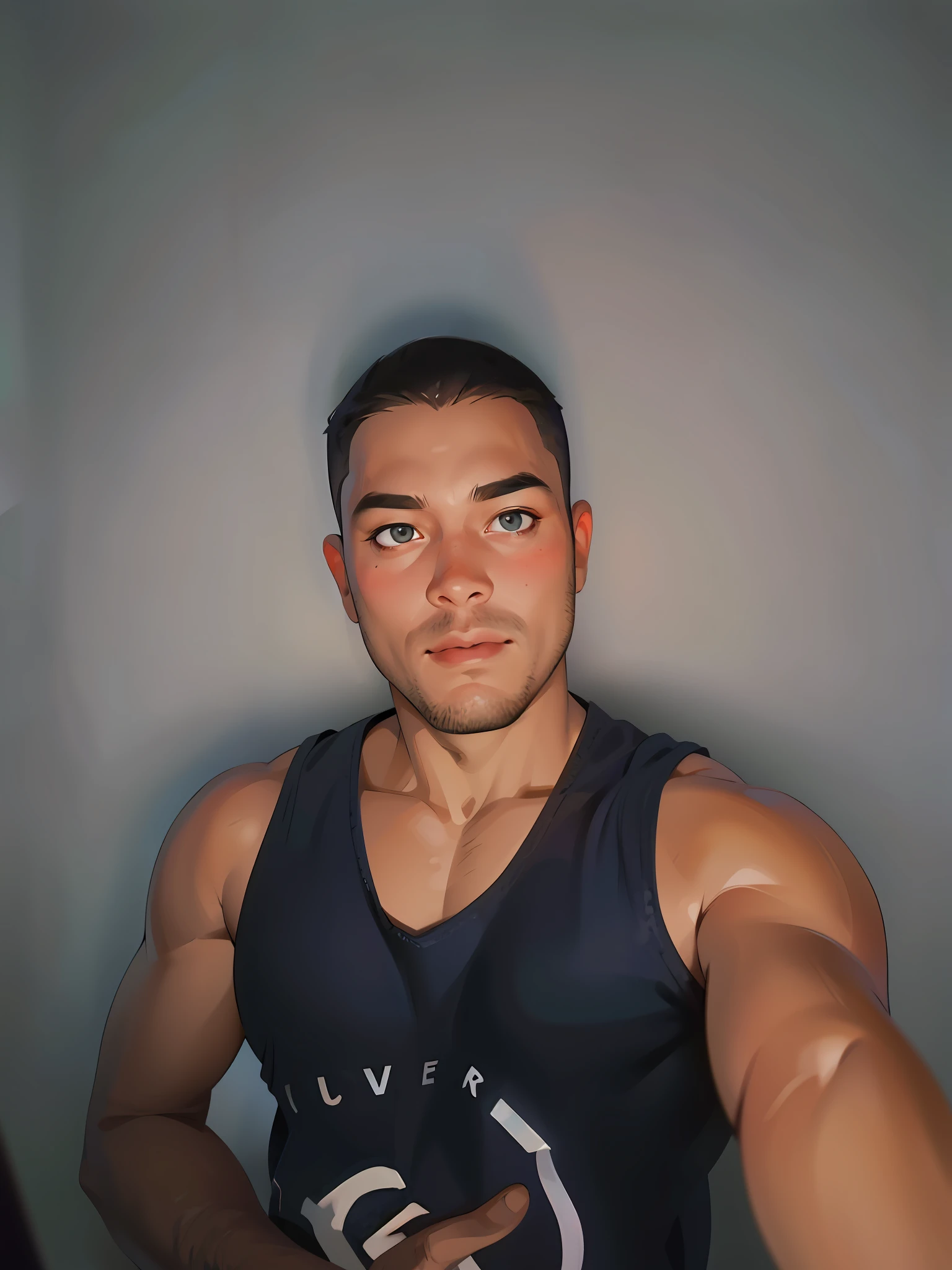25 year old man posing for a photo, intricate details, 8k, uhd, severe low lighting, high quality, sharp focus, fujifilm XT3, anime style