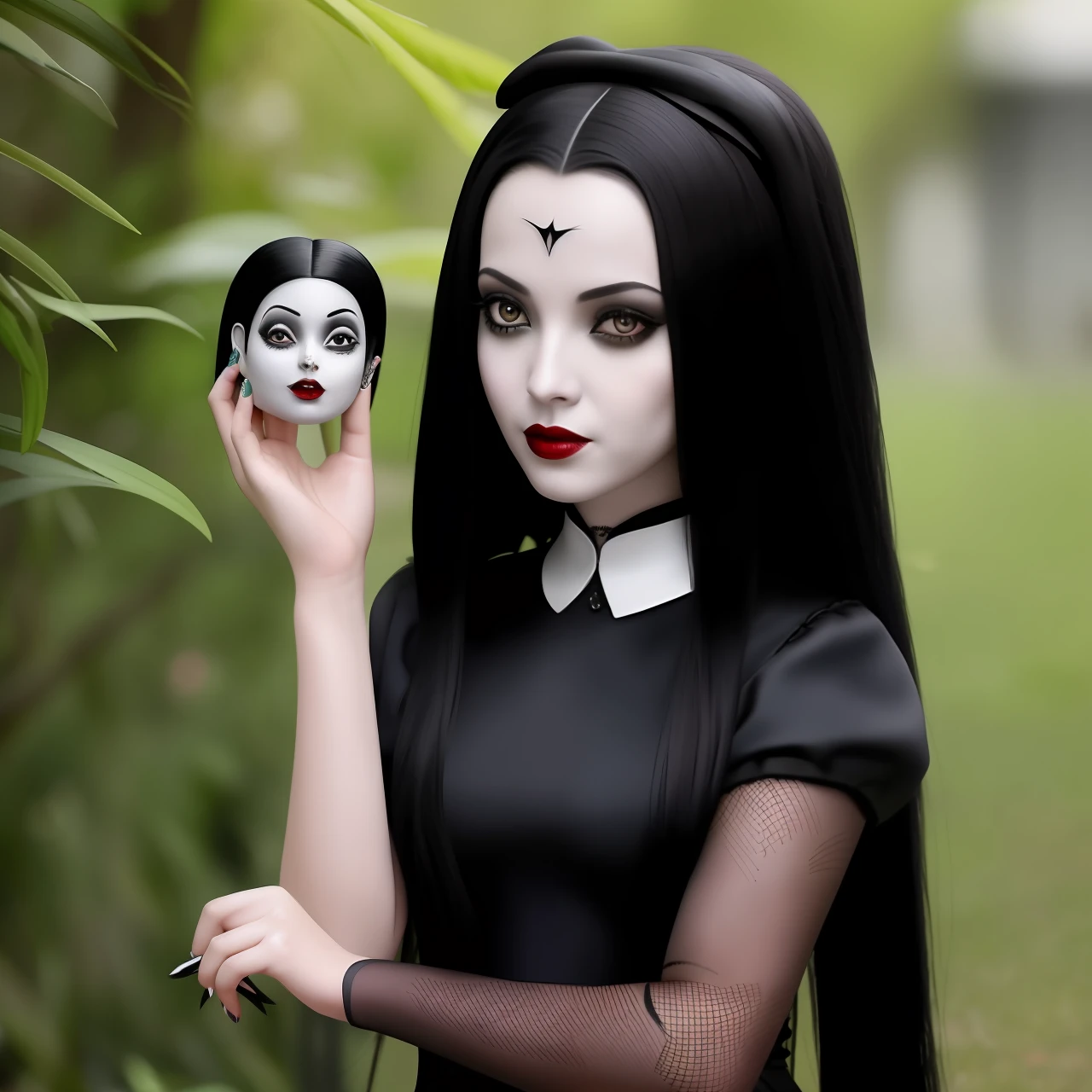 Wandinha Addams is a fictional character in the television, film and comic book series "The Addams Family". She is the youngest daughter of Gomez and Morticia Addams and sister of Ugly Addams. Wandinha is described as a dark, gothic, macabre girl who has a love for things that would normally scare other people. She is known for her interest in supernatural things, her black hair and her black dress with white collar. Wandinha is often seen playing with voodoo dolls and unusual pets such as spiders and snakes. She is one of the most popular and beloved characters in the "The Addams Family" series.