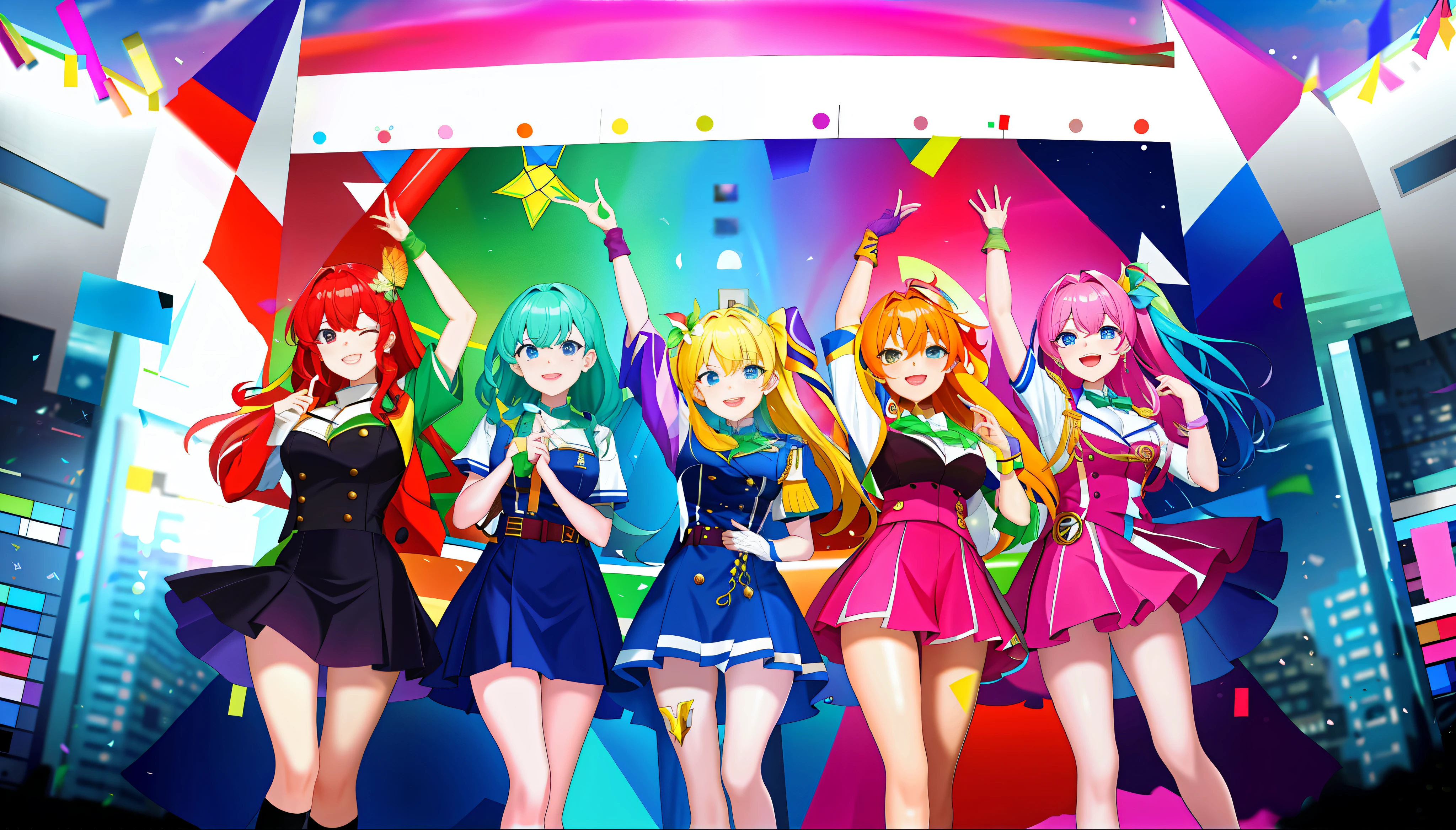 The colors are harmonious, the colors are contrasting, the characters are rich in expressions, the fingers are intact, and the uniform color style is uniform